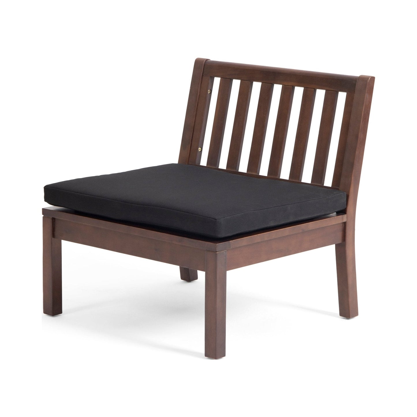 Outdoor Acacia Wood Club Chair with Slat Back Set of 2