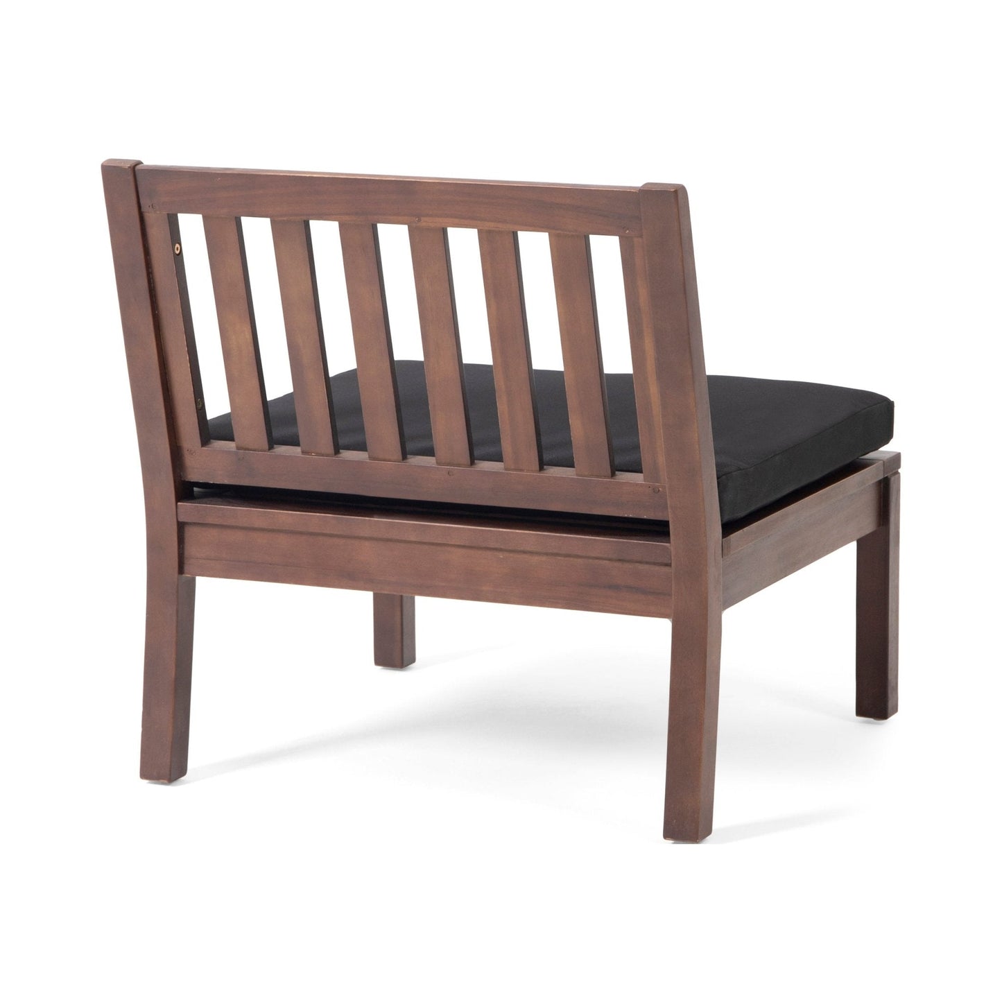 Outdoor Acacia Wood Club Chair with Slat Back Set of 2