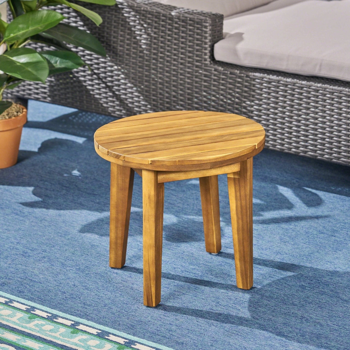 Outdoor Acacia Wood Side Table with Weather Resistance