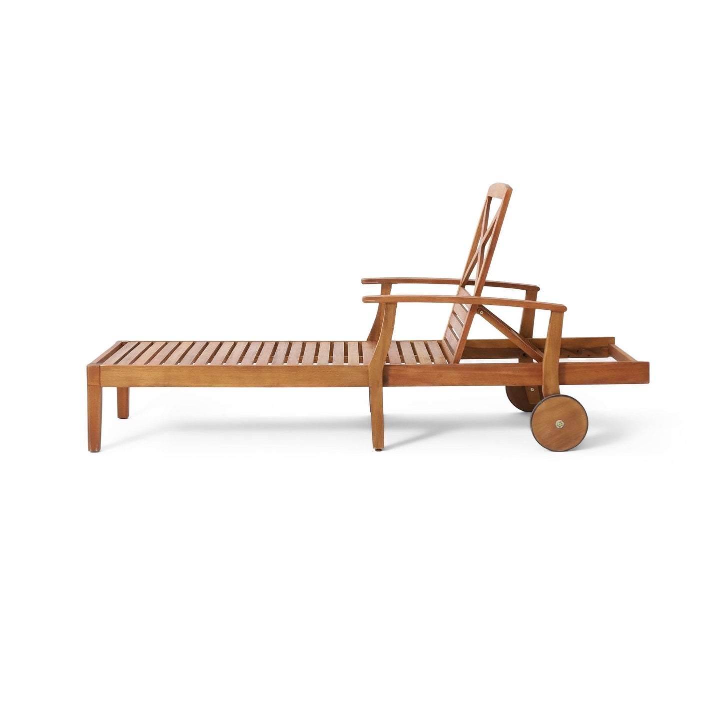 Outdoor Chaise Lounge with Adjustable Seating and Wheels