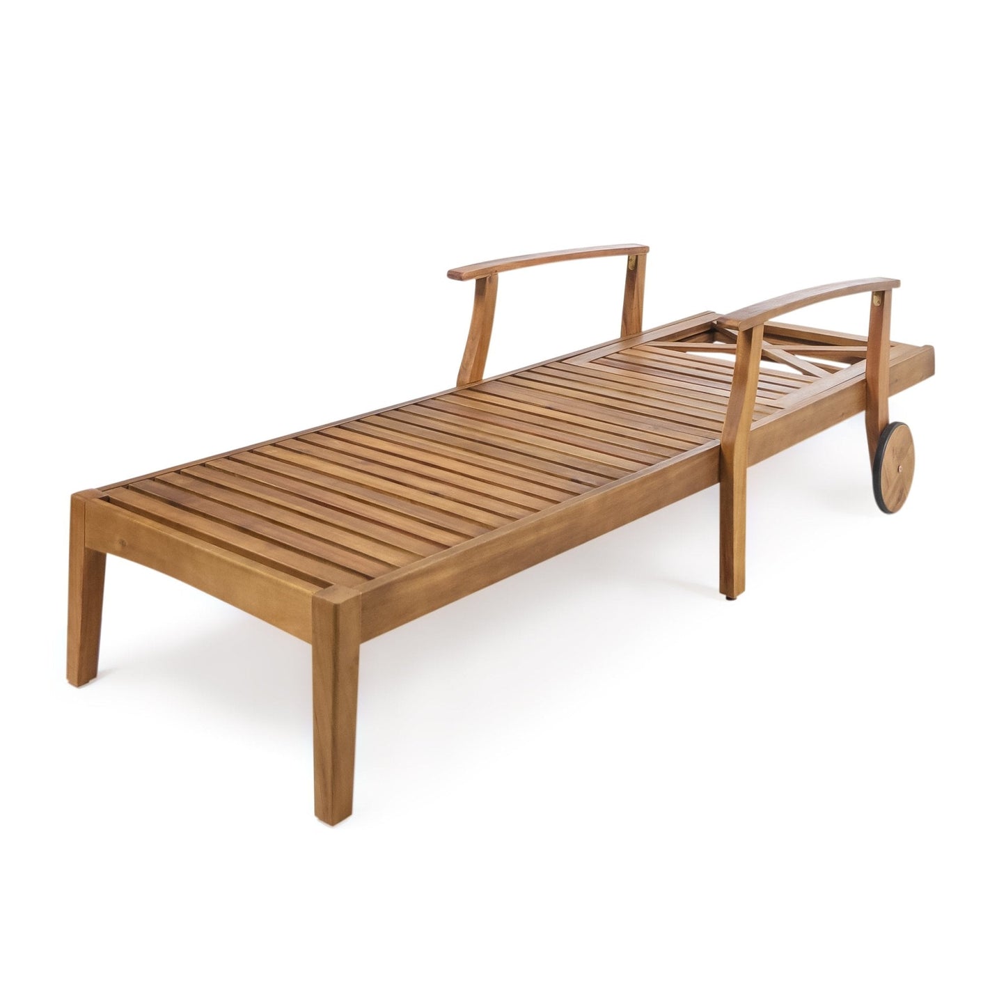 Outdoor Chaise Lounge with Adjustable Seating and Wheels