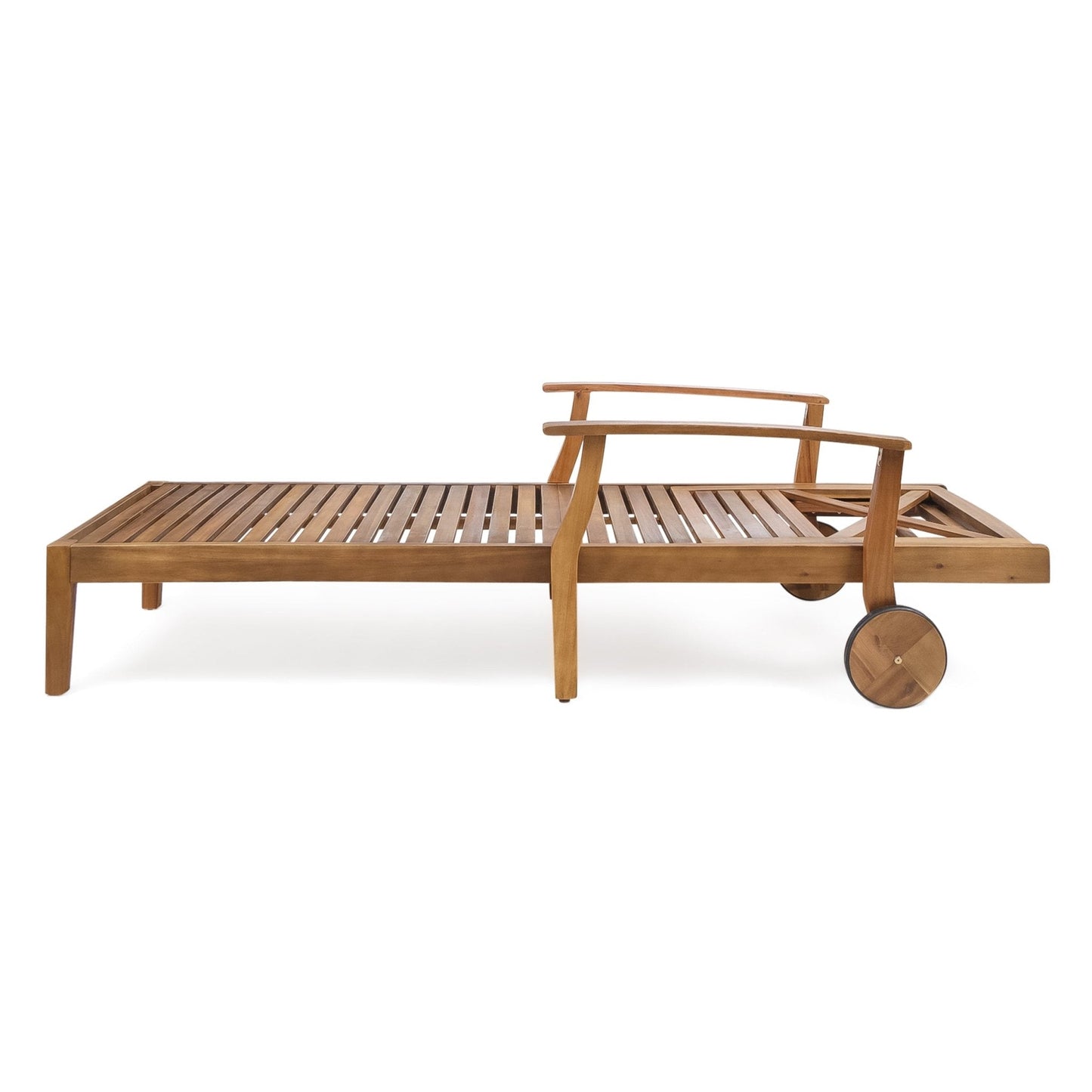 Outdoor Chaise Lounge with Adjustable Seating and Wheels
