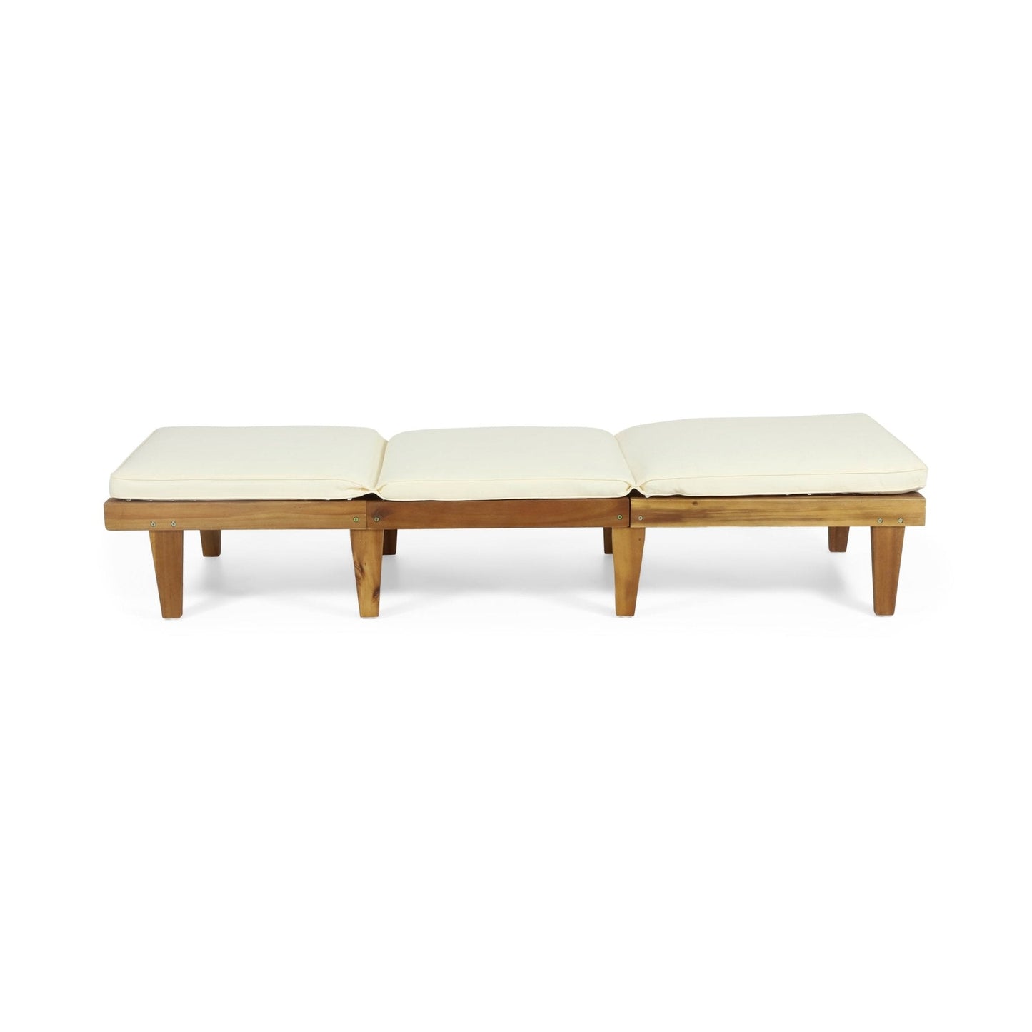 Outdoor Chaise Lounge with Cushion and Adjustable Seat