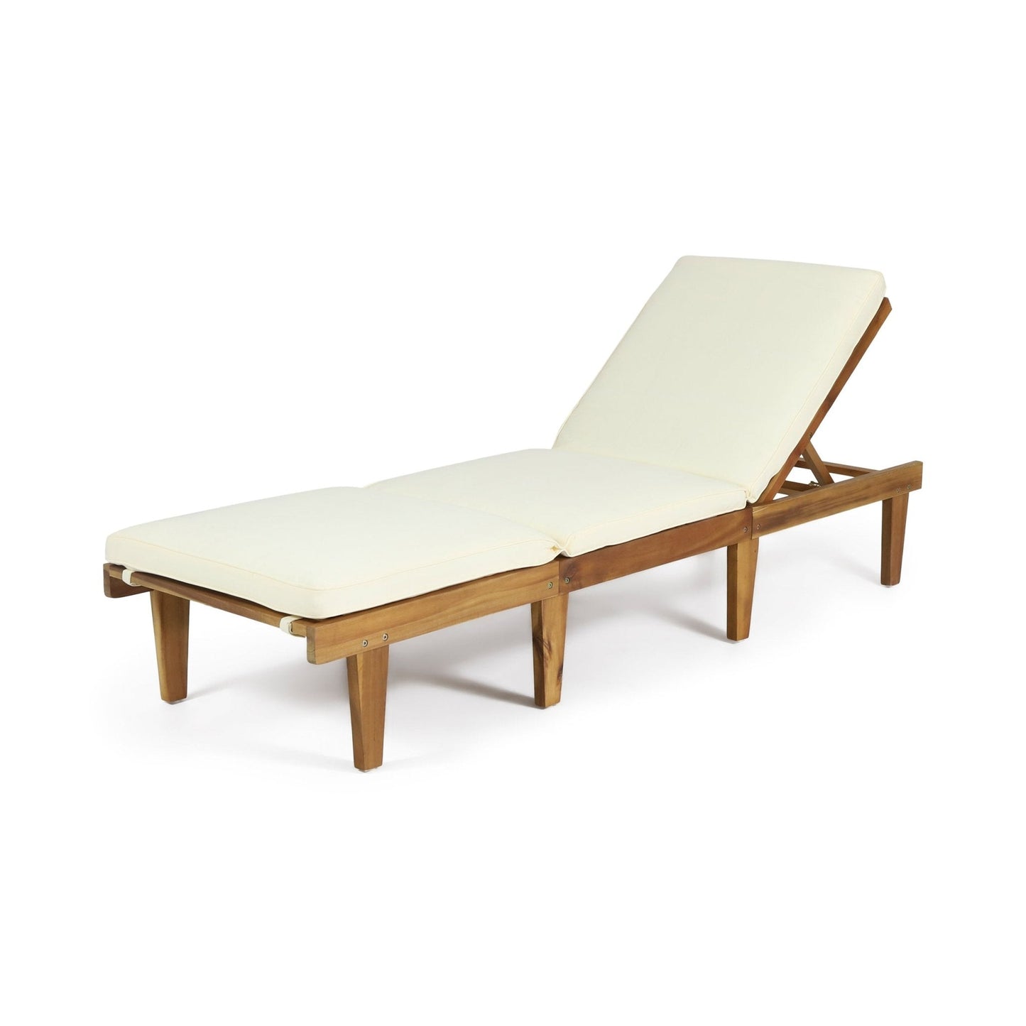 Outdoor Chaise Lounge with Cushion and Adjustable Seat