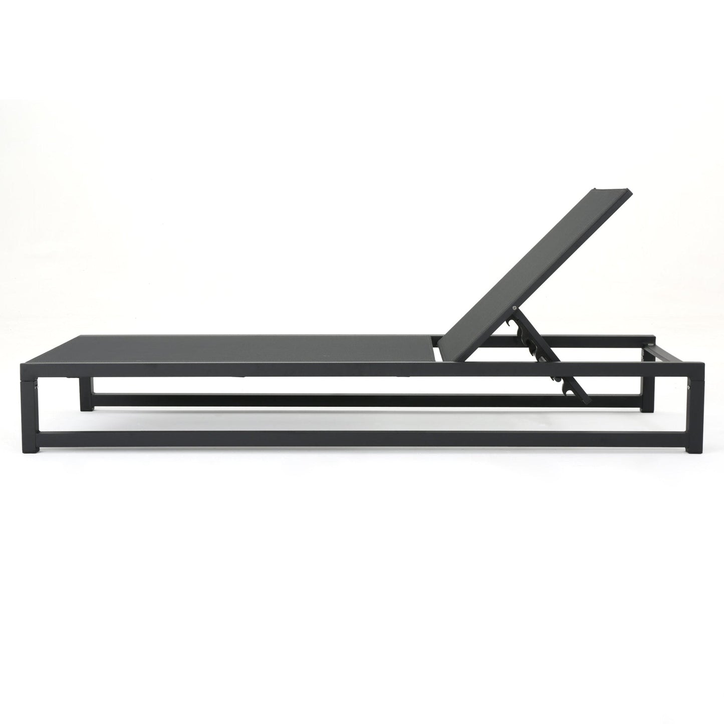 Outdoor Chaise Lounges with Breathable Mesh Seat and Sturdy Aluminum Frame, Set of 2