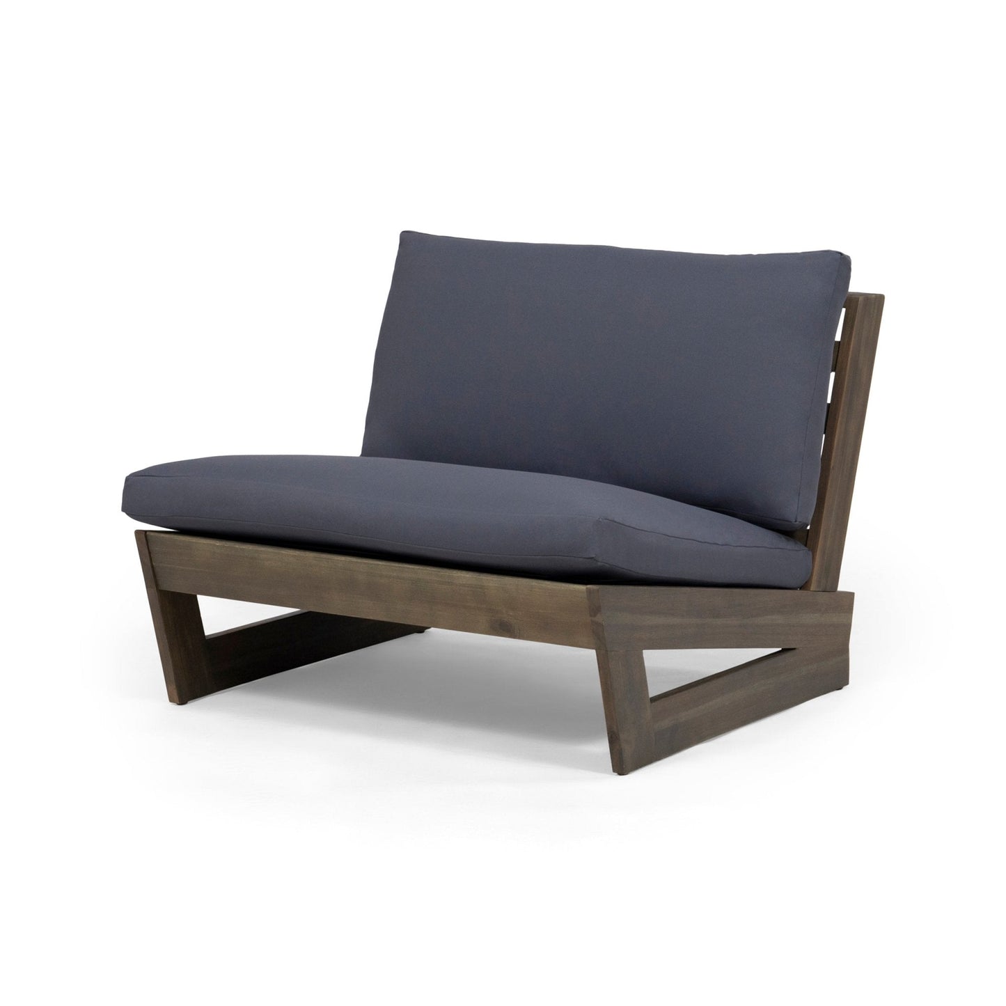 Outdoor Club Chair with Cushion and Acacia Wood Frame