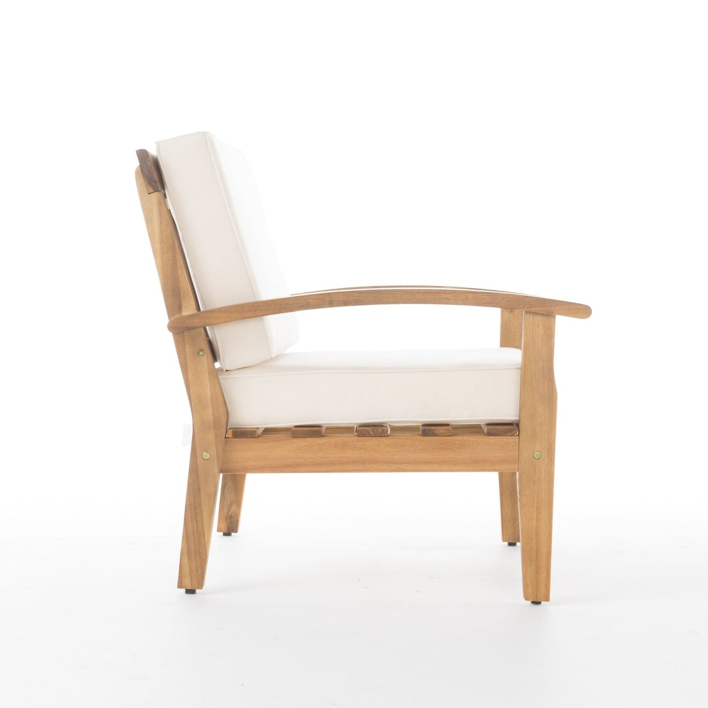 Outdoor Club Chair with Cushion and Acacia Wood Frame
