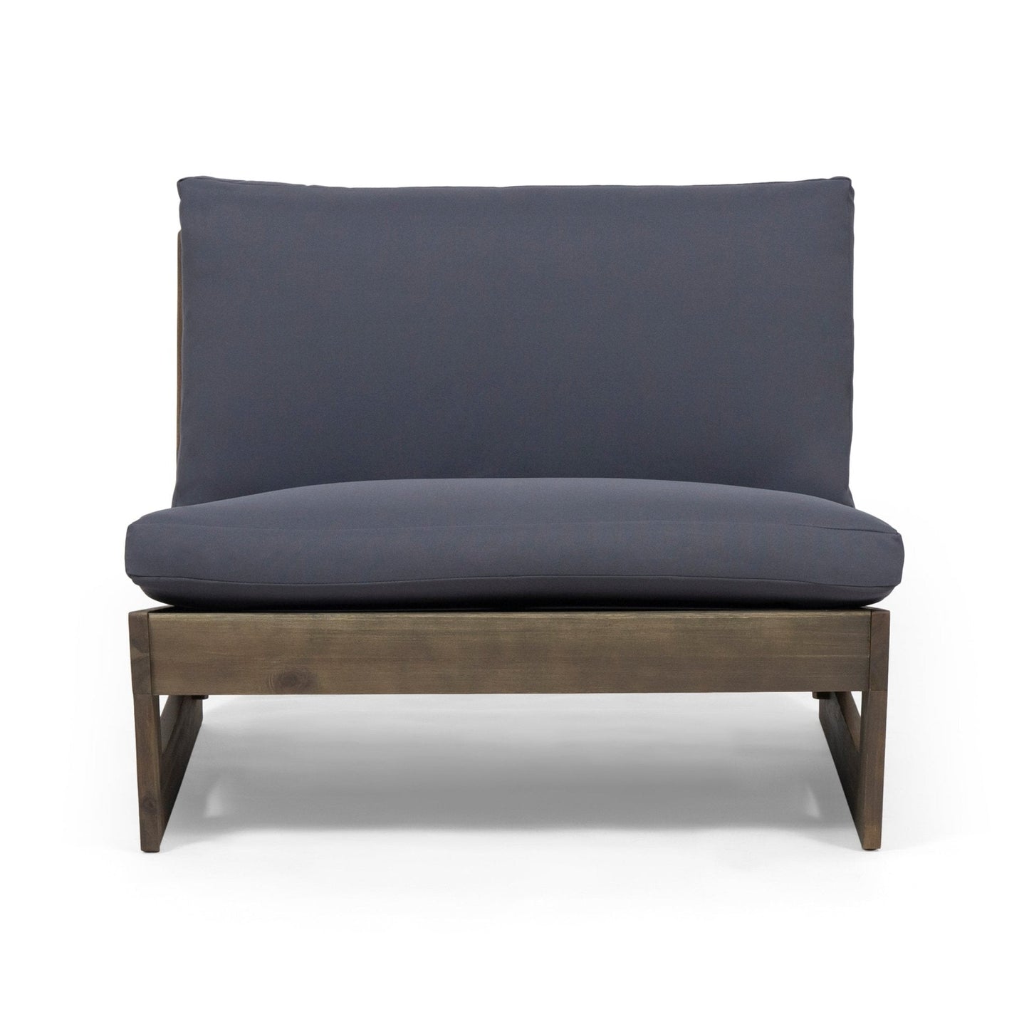 Outdoor Club Chair with Cushion and Acacia Wood Frame