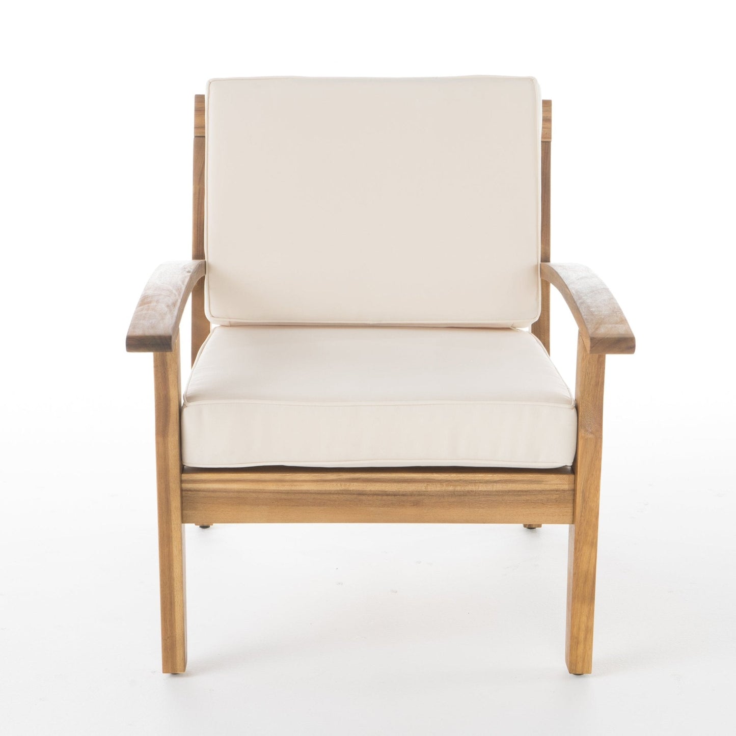 Outdoor Club Chair with Cushion and Acacia Wood Frame
