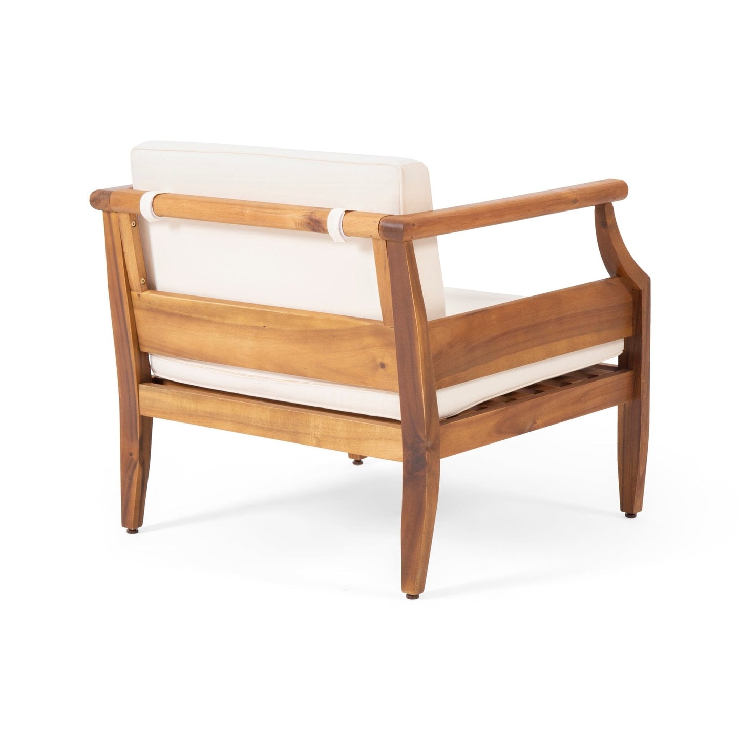 Outdoor Club Chair with Cushion and Wooden Frame