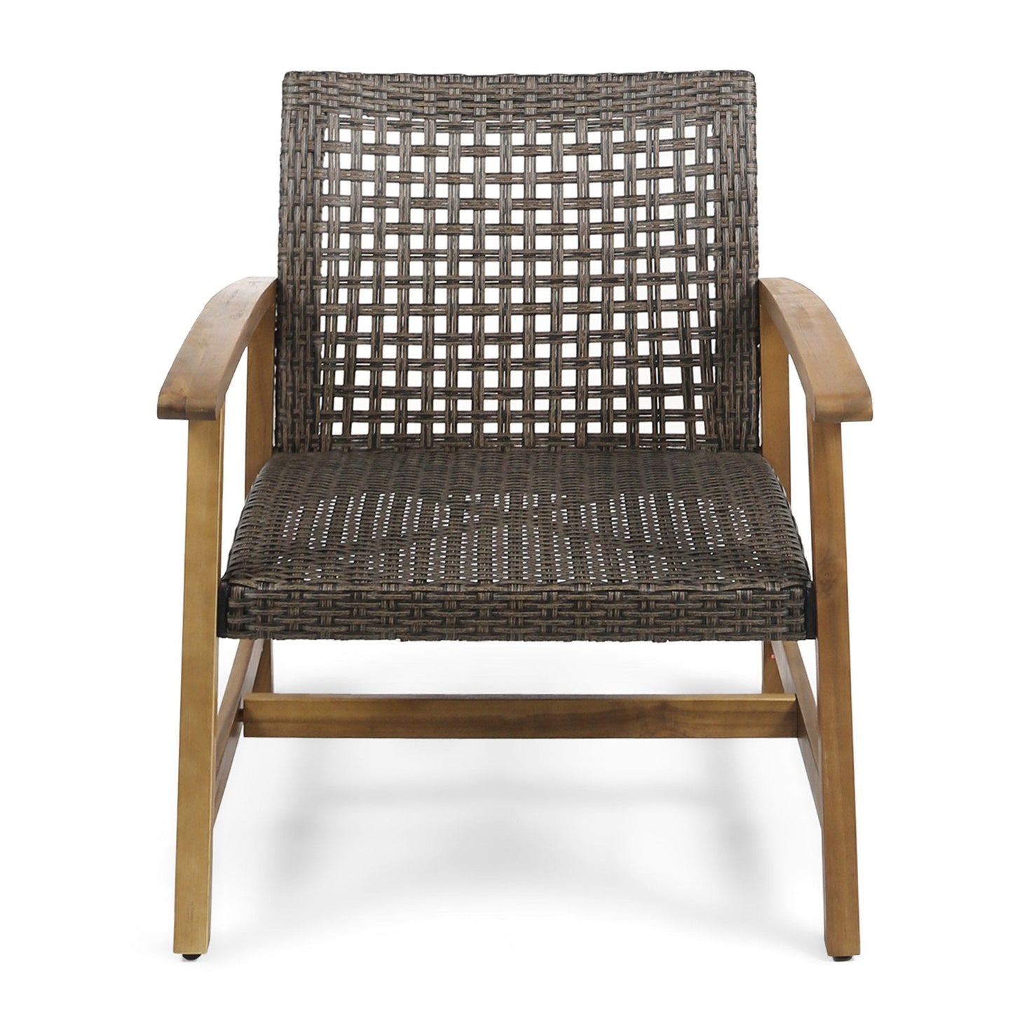 Outdoor Club Chair with Rattan Cover and Square Arm