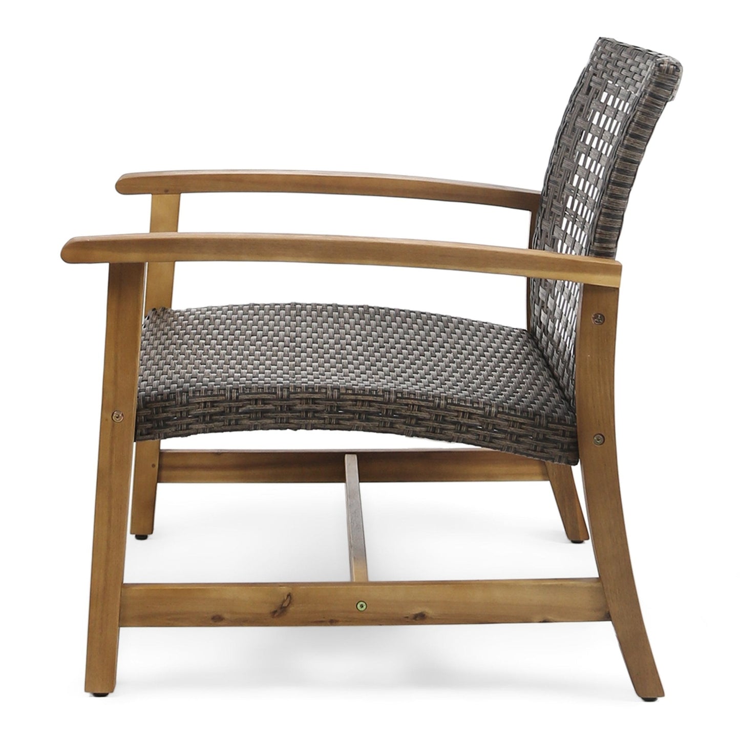 Outdoor Club Chair with Rattan Cover and Square Arm
