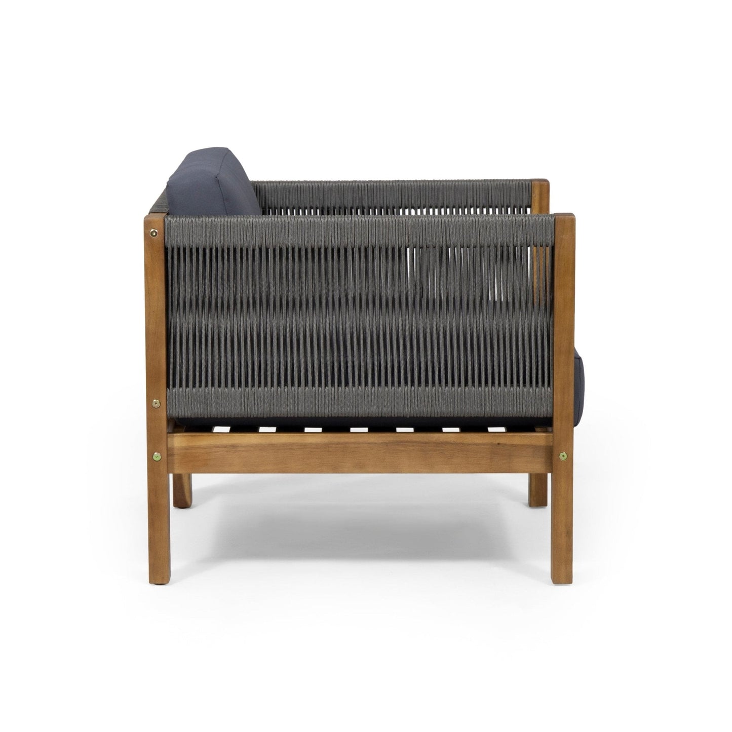 Outdoor Club Chair with Rattan Rope Wave