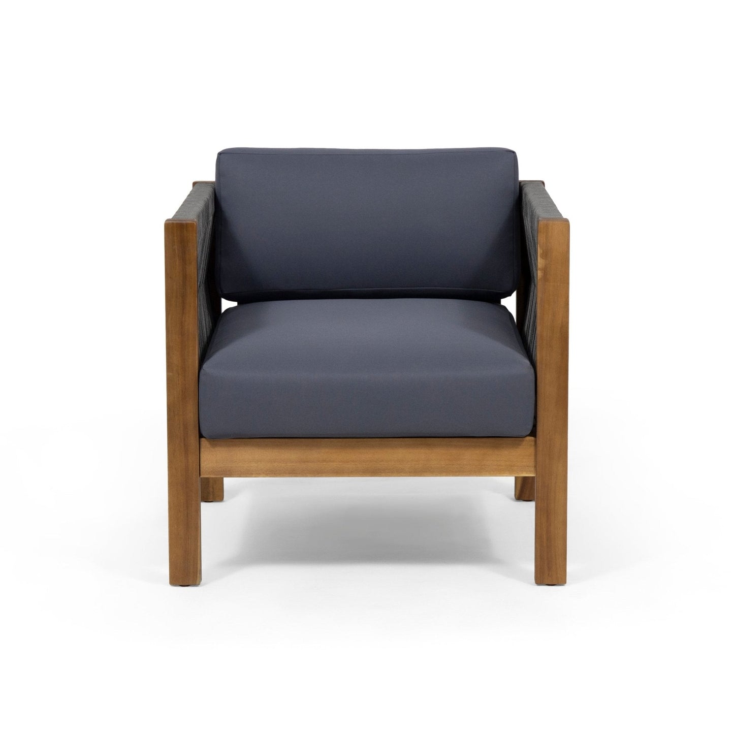 Outdoor Club Chair with Rattan Rope Wave