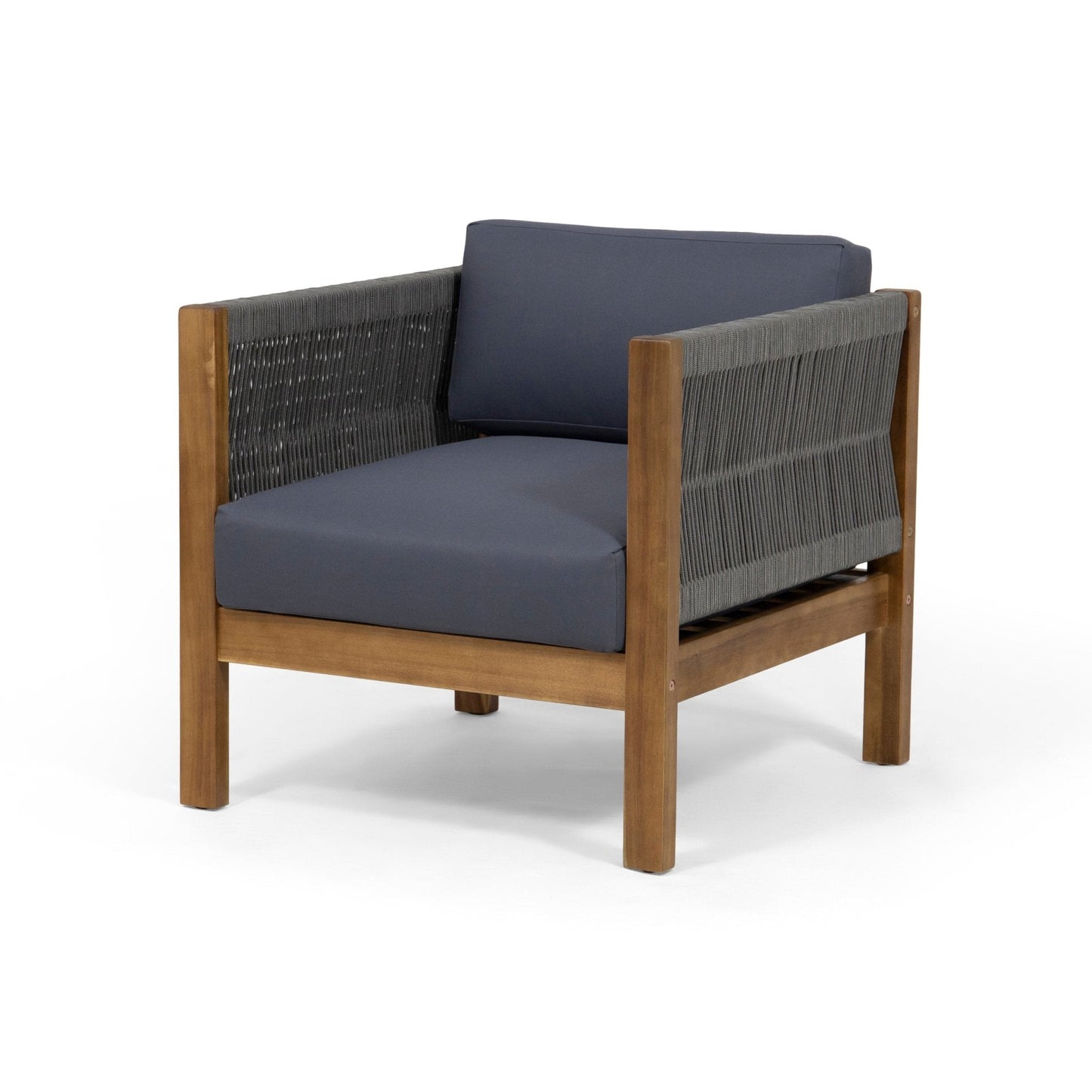 Outdoor Club Chair with Rattan Rope Wave