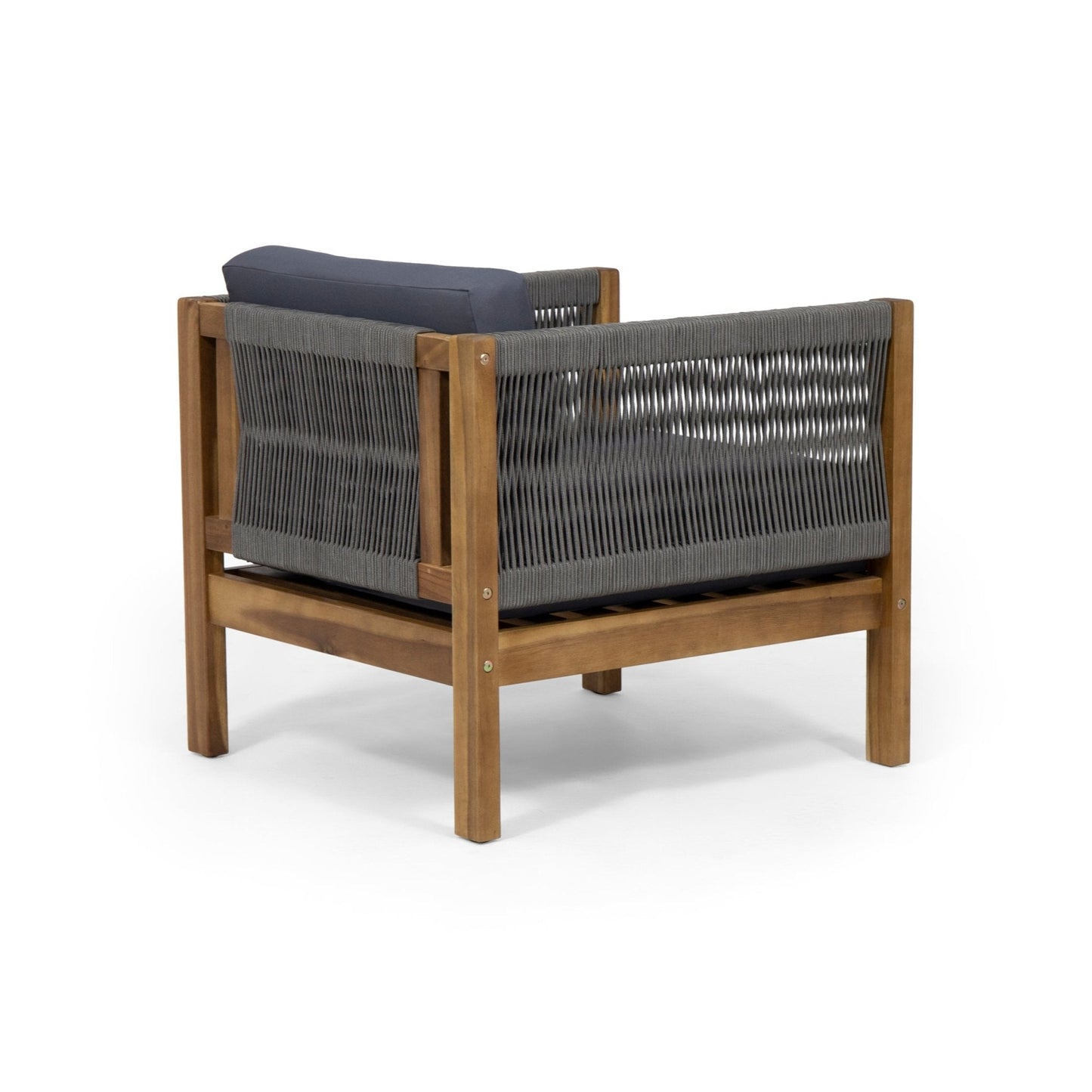 Outdoor Club Chair with Rattan Rope Wave