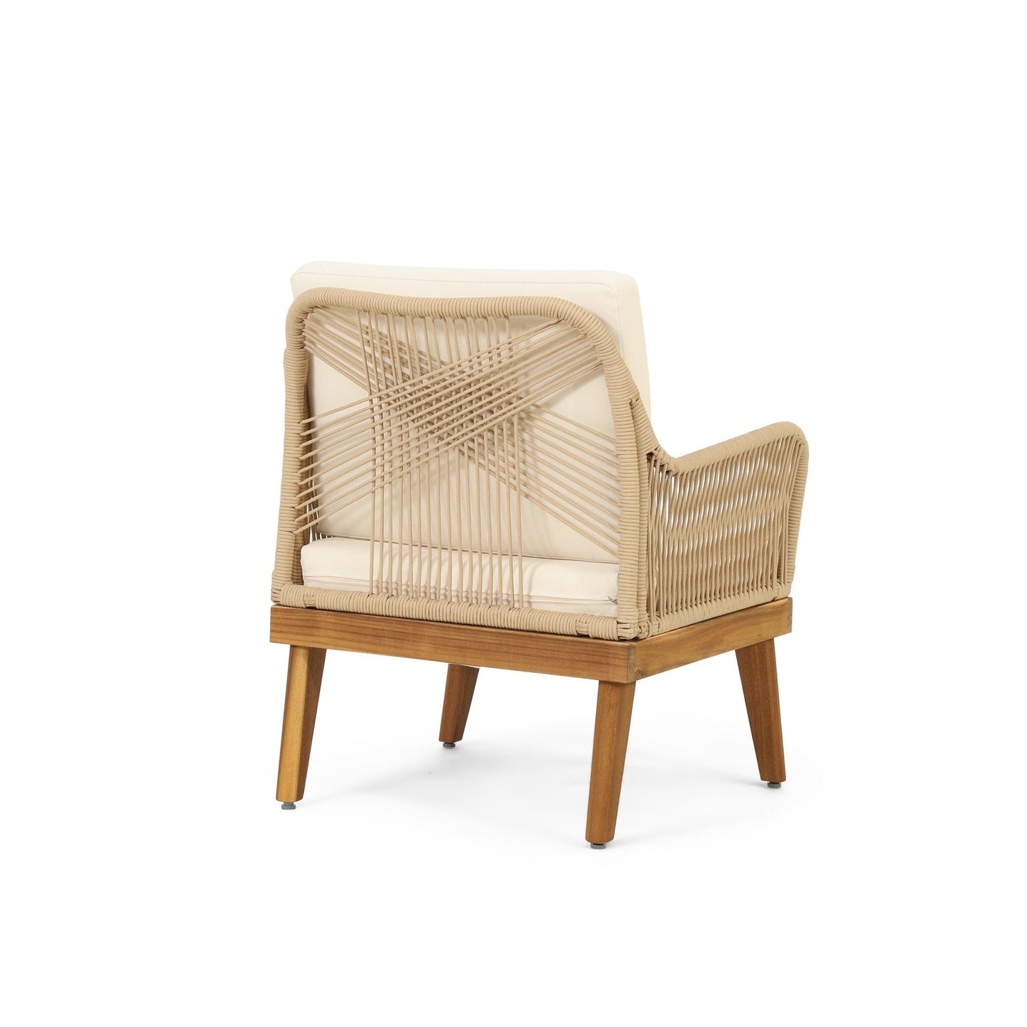 Outdoor Club Chair with Rope Weave Design