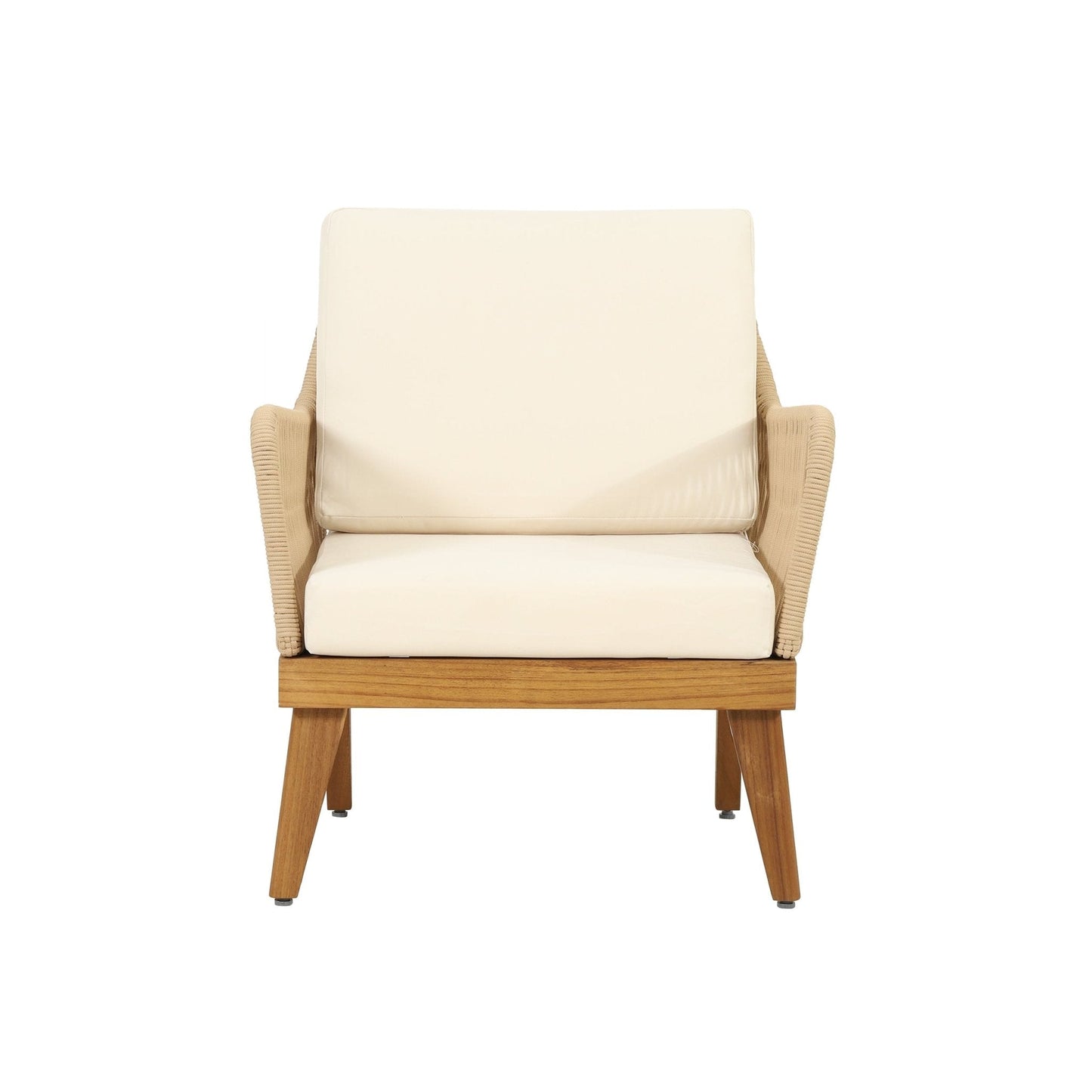 Outdoor Club Chair with Rope Weave Design