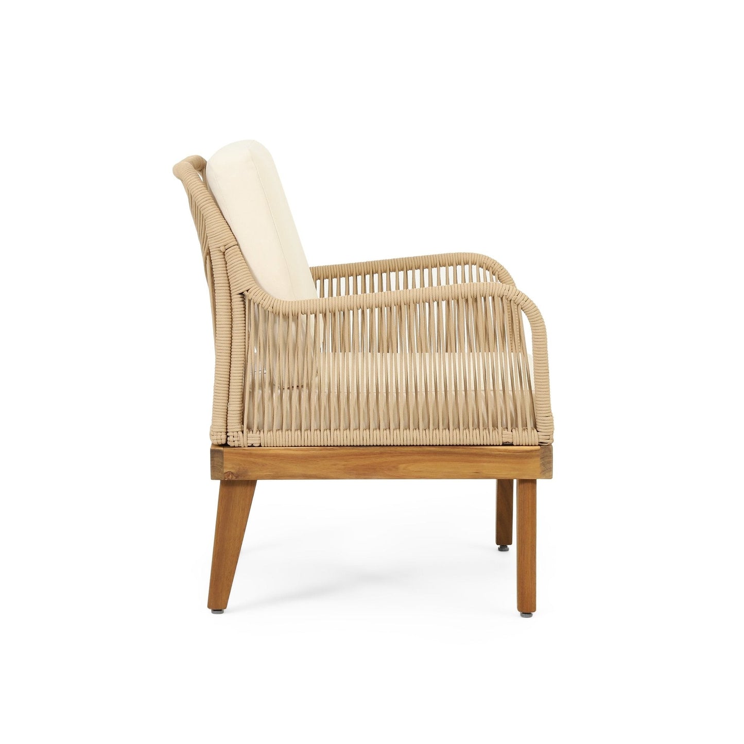 Outdoor Club Chair with Rope Weave Design