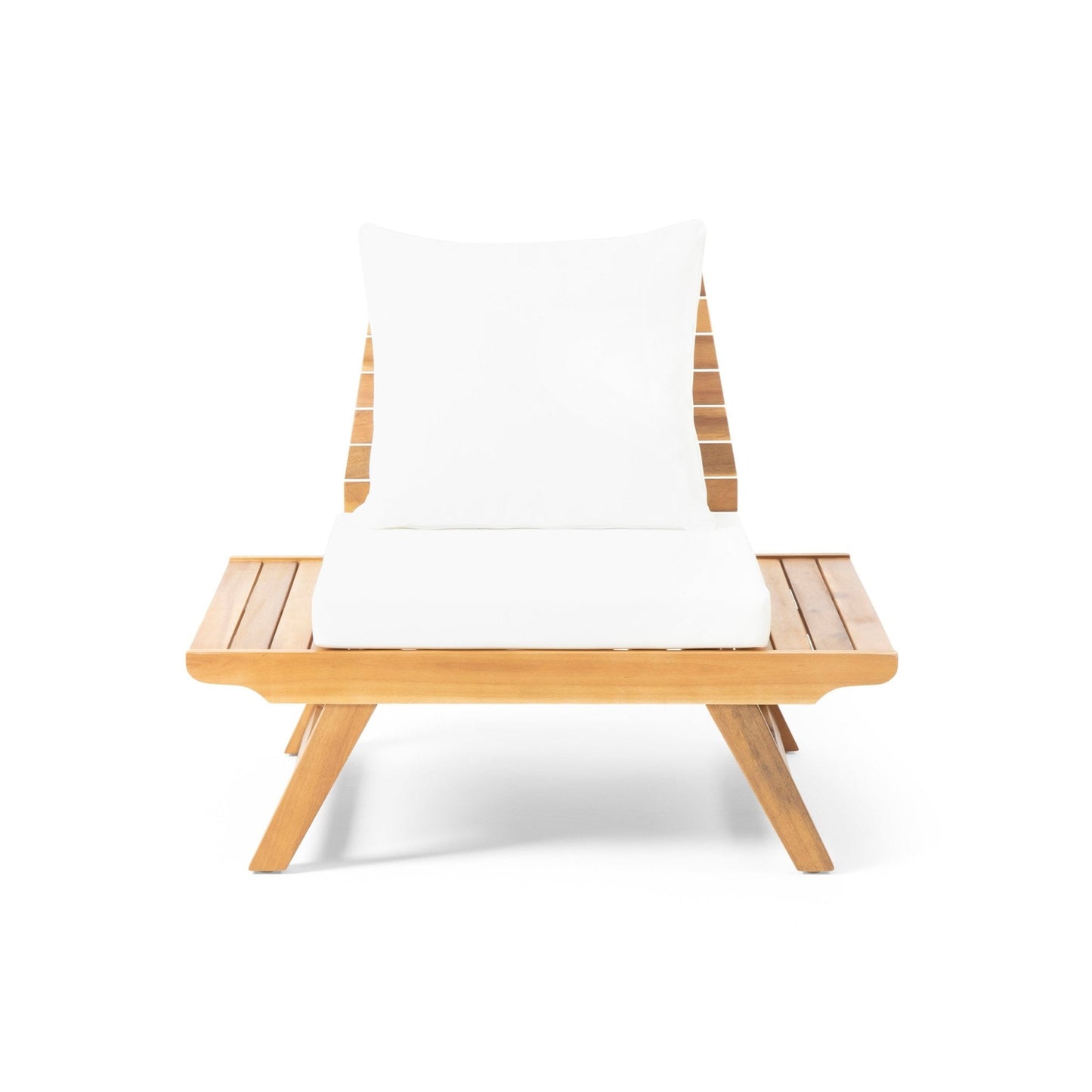 Outdoor Club Chair with Slatted Design and Water Resistance Cushion