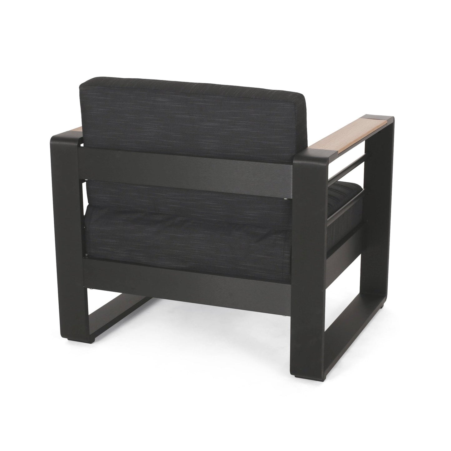Outdoor Club Chair with Square Arm and Water Resistance Cushion