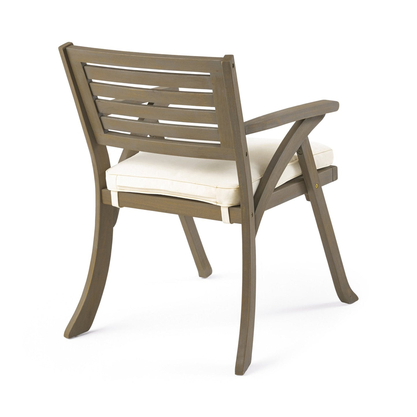 Outdoor Dining Chair with Cushion and Curved Legs