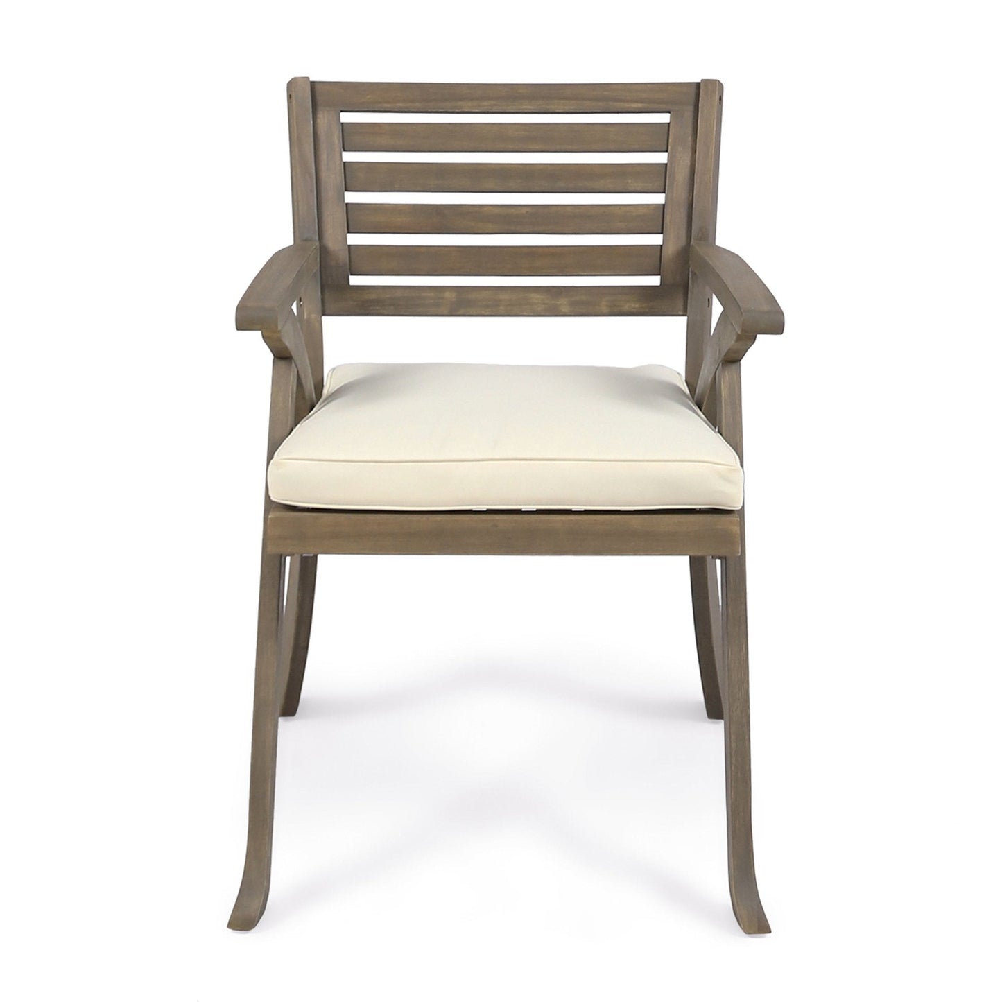 Outdoor Dining Chair with Cushion and Curved Legs