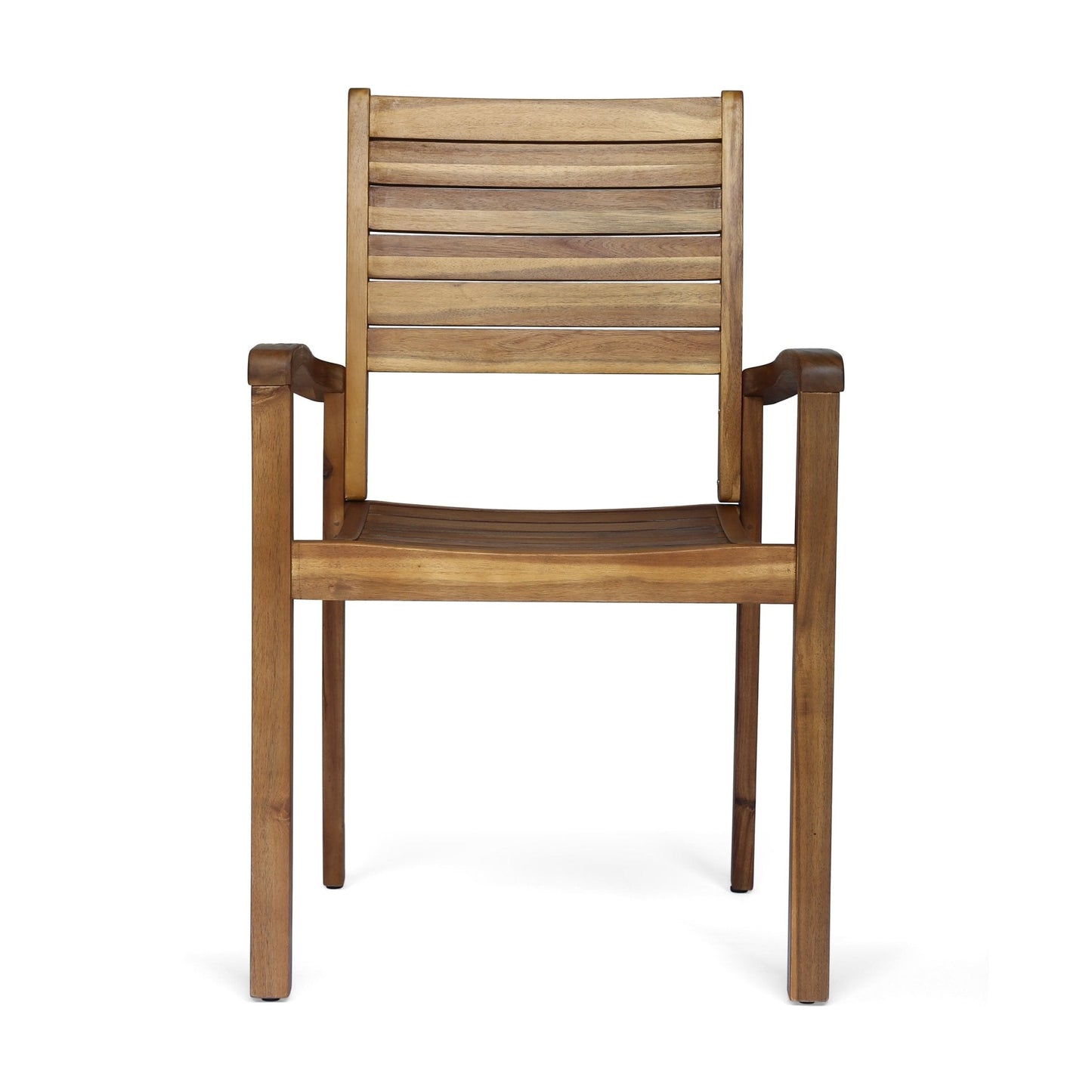 Outdoor Dining Chair with Square Arm and Wooden Frame