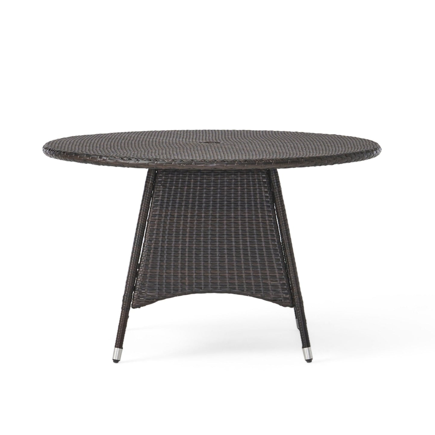 Outdoor Dining Table with Powder Coated Iron Frame and Round Top