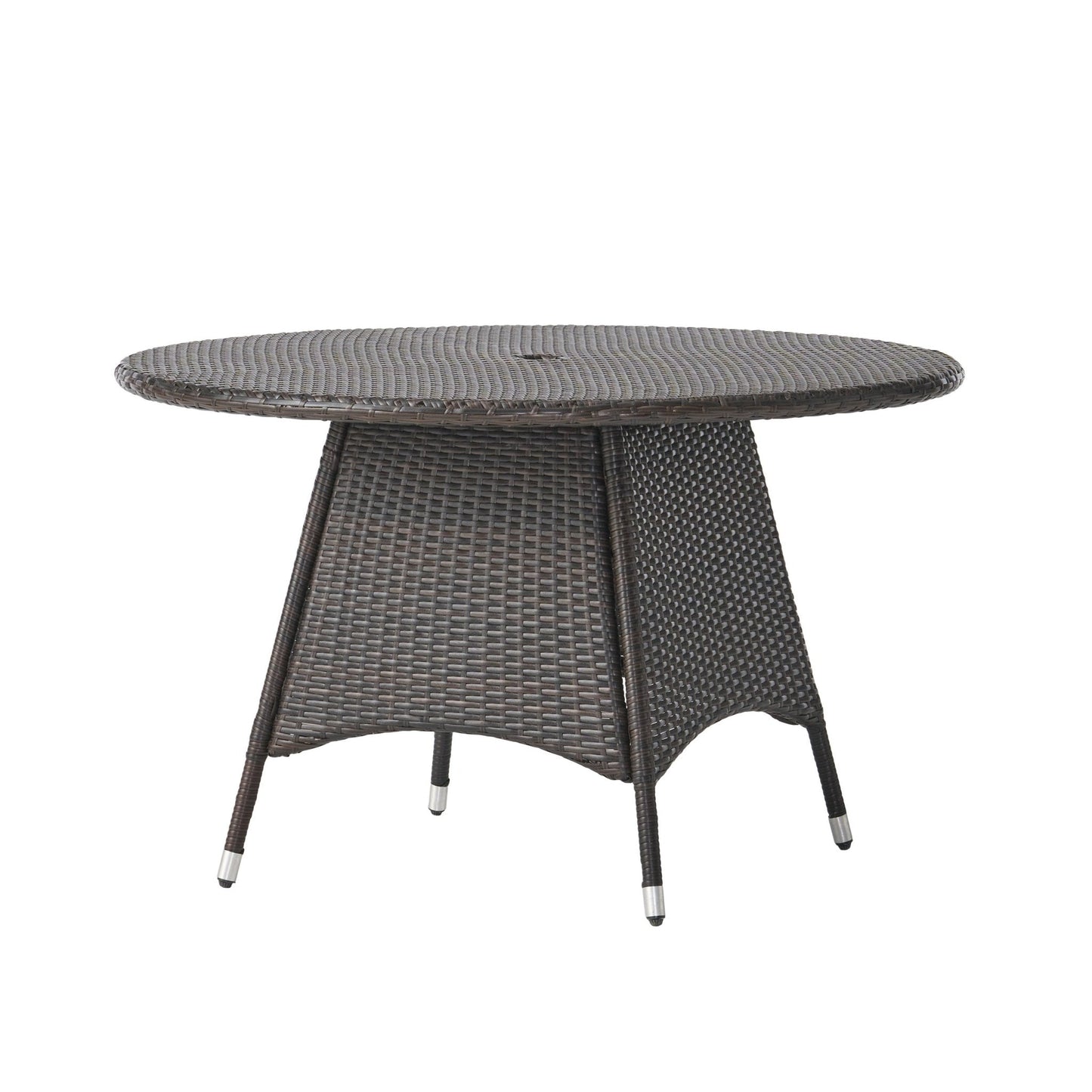 Outdoor Dining Table with Powder Coated Iron Frame and Round Top