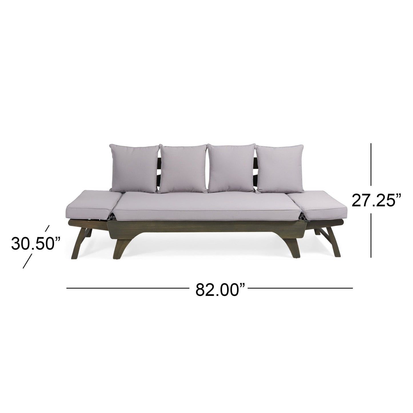 Outdoor Expandable Daybed with Water-Resistant Cushion