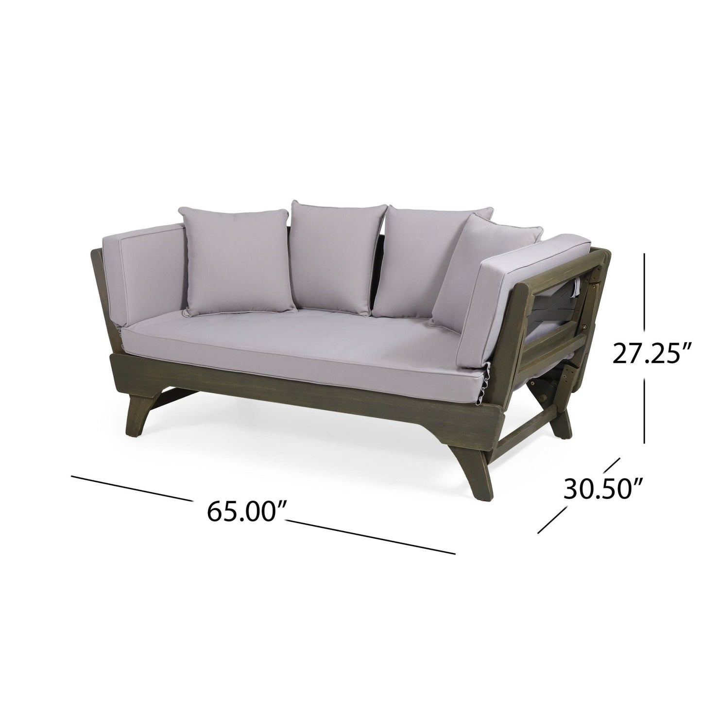 Outdoor Expandable Daybed with Water-Resistant Cushion