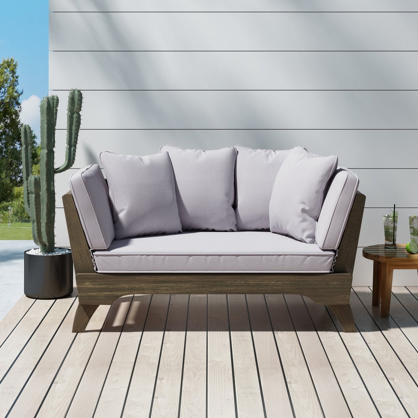 Outdoor Expandable Daybed with Water-Resistant Cushion