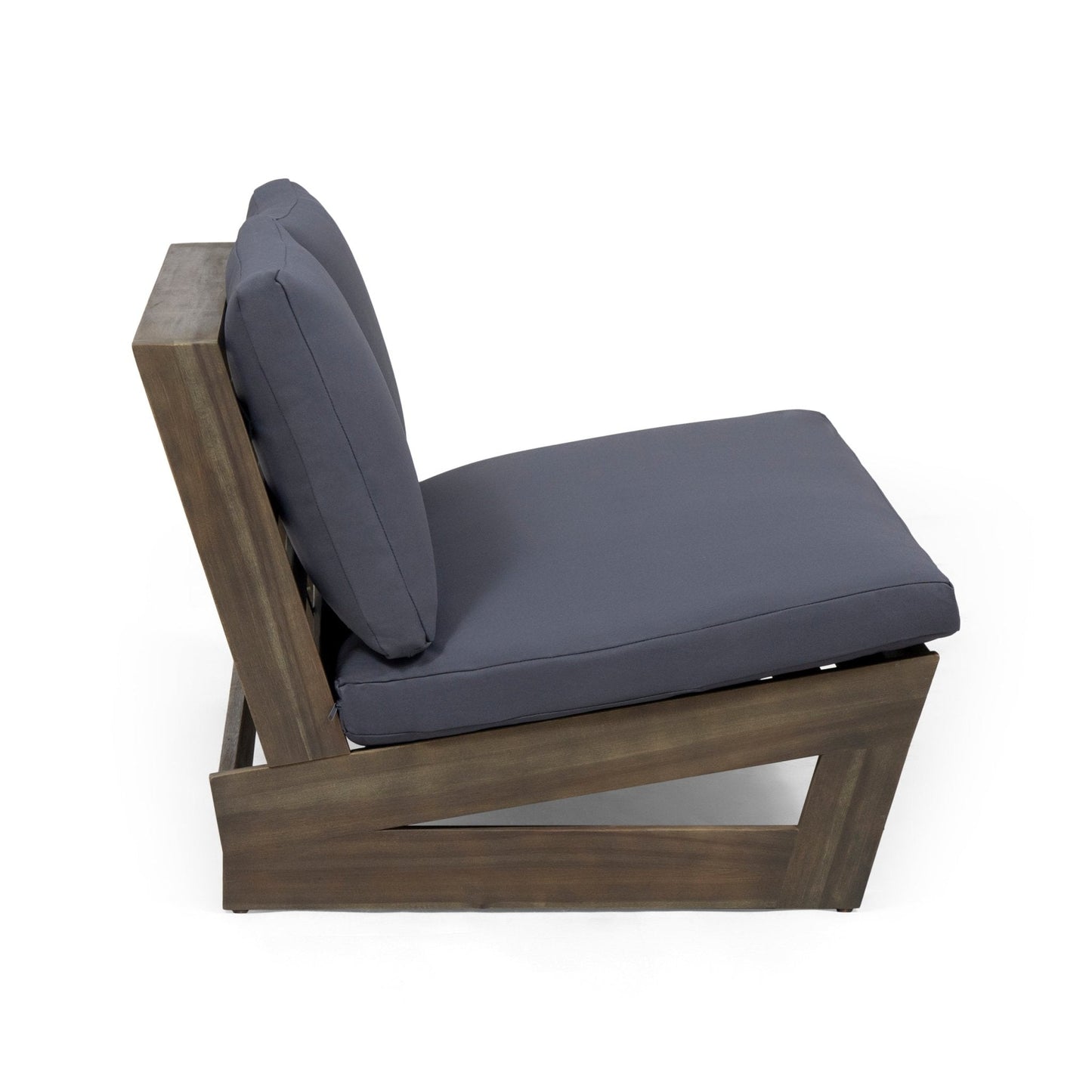 Outdoor Loveseat with Slat Paneling and Water Resistance Cushion