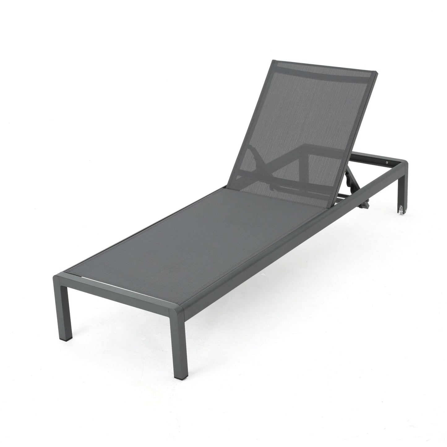 Outdoor Mesh Chaise Lounges with Rust-resistant Aluminum Frame, Set of 2