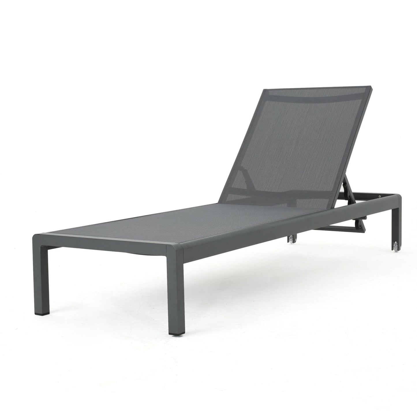 Outdoor Mesh Chaise Lounges with Rust-resistant Aluminum Frame, Set of 2