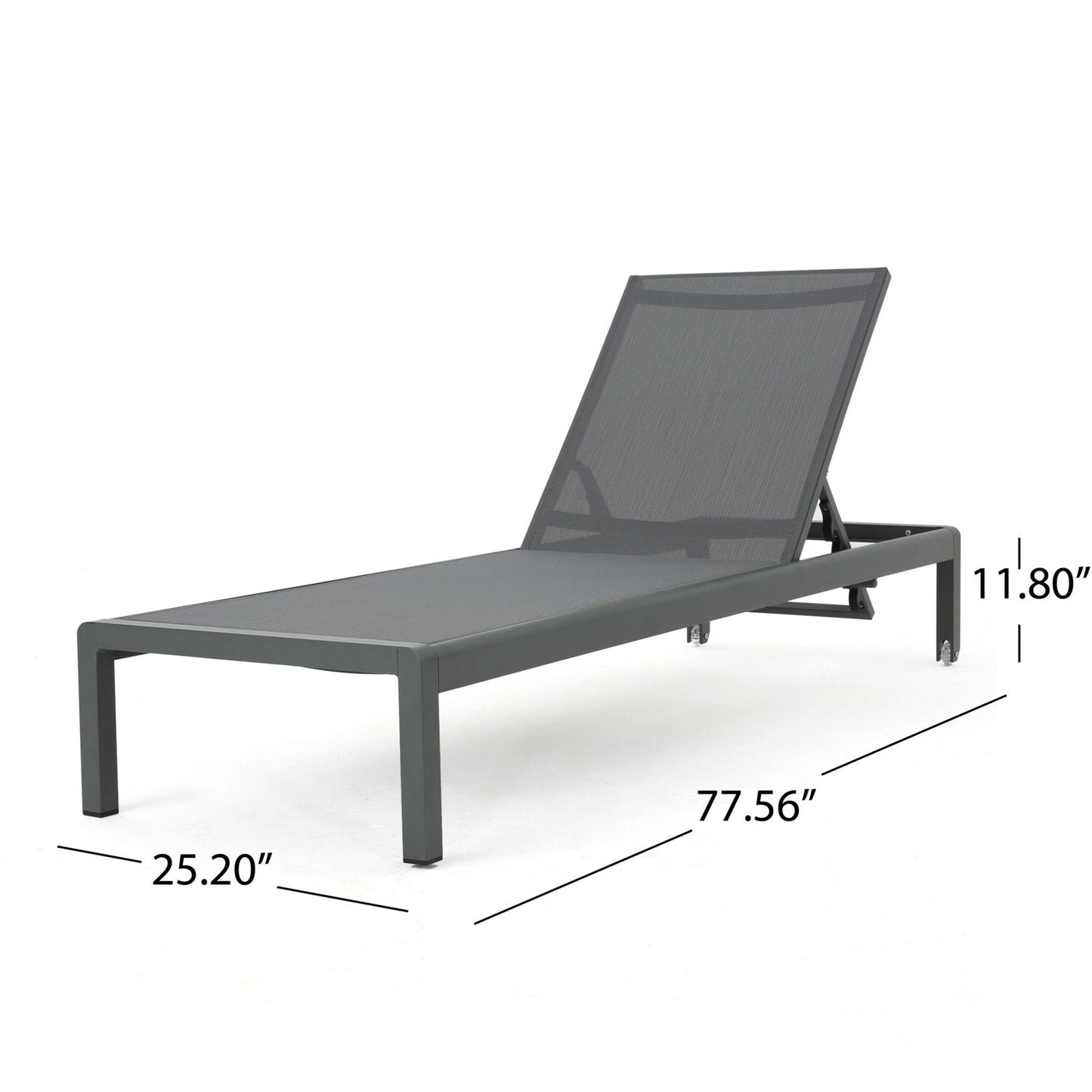 Outdoor Mesh Chaise Lounges with Rust-resistant Aluminum Frame, Set of 2