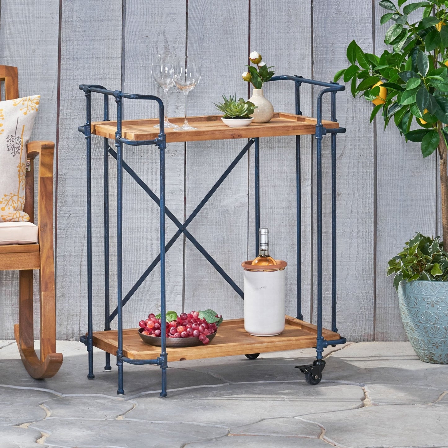 Metal Frame Bar Cart