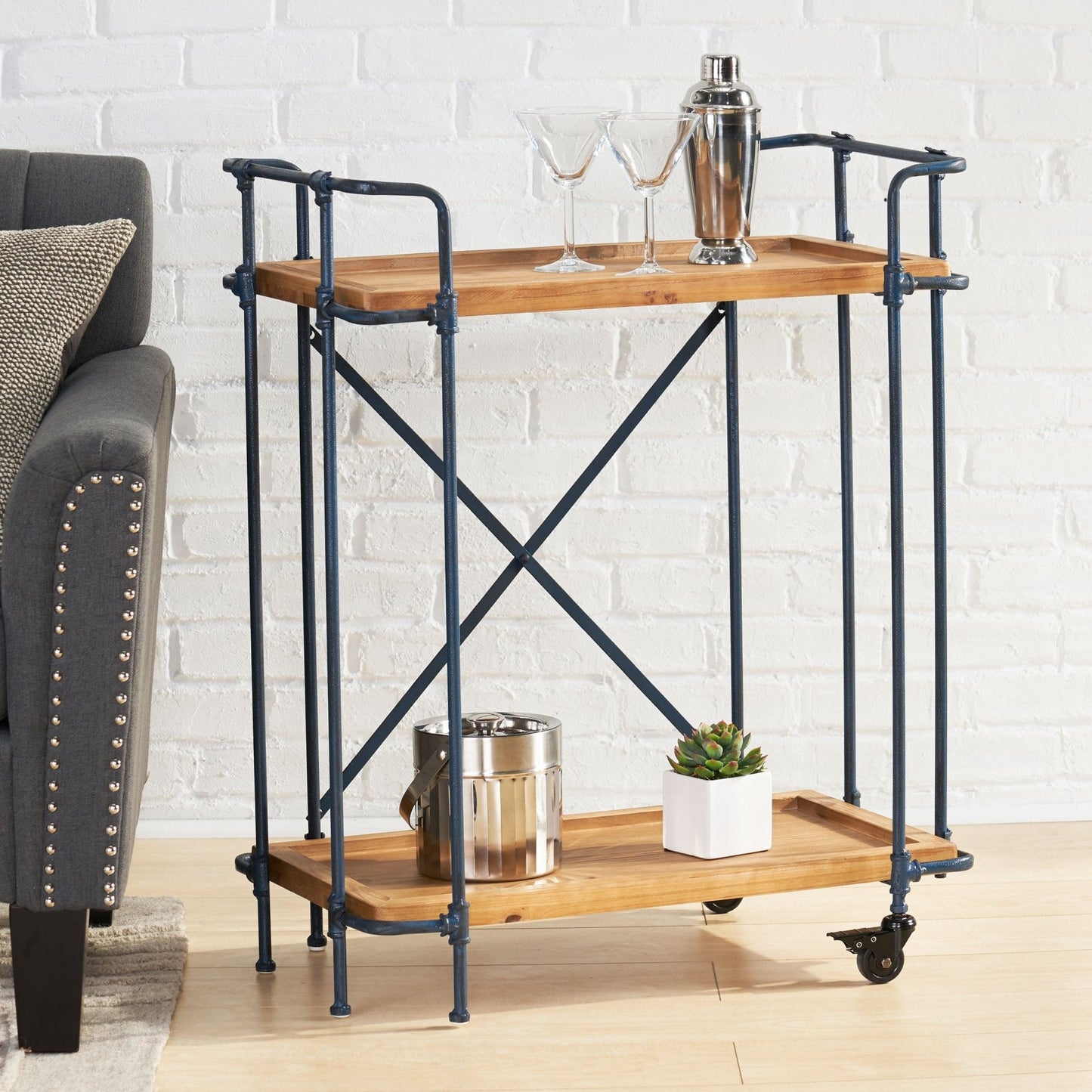 Metal Frame Bar Cart