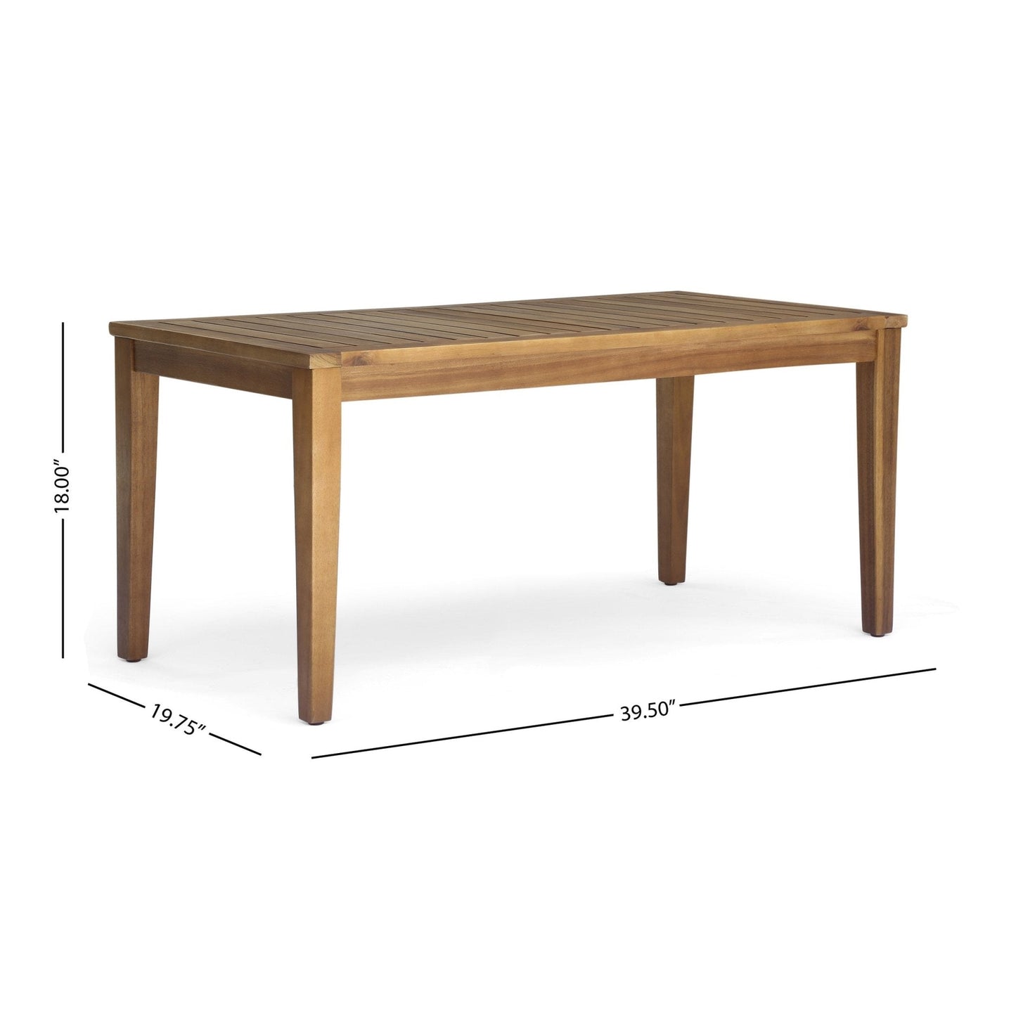 Outdoor Patio Acacia Wood Set with Coffee Table, 2 Club Chairs and Loveseat