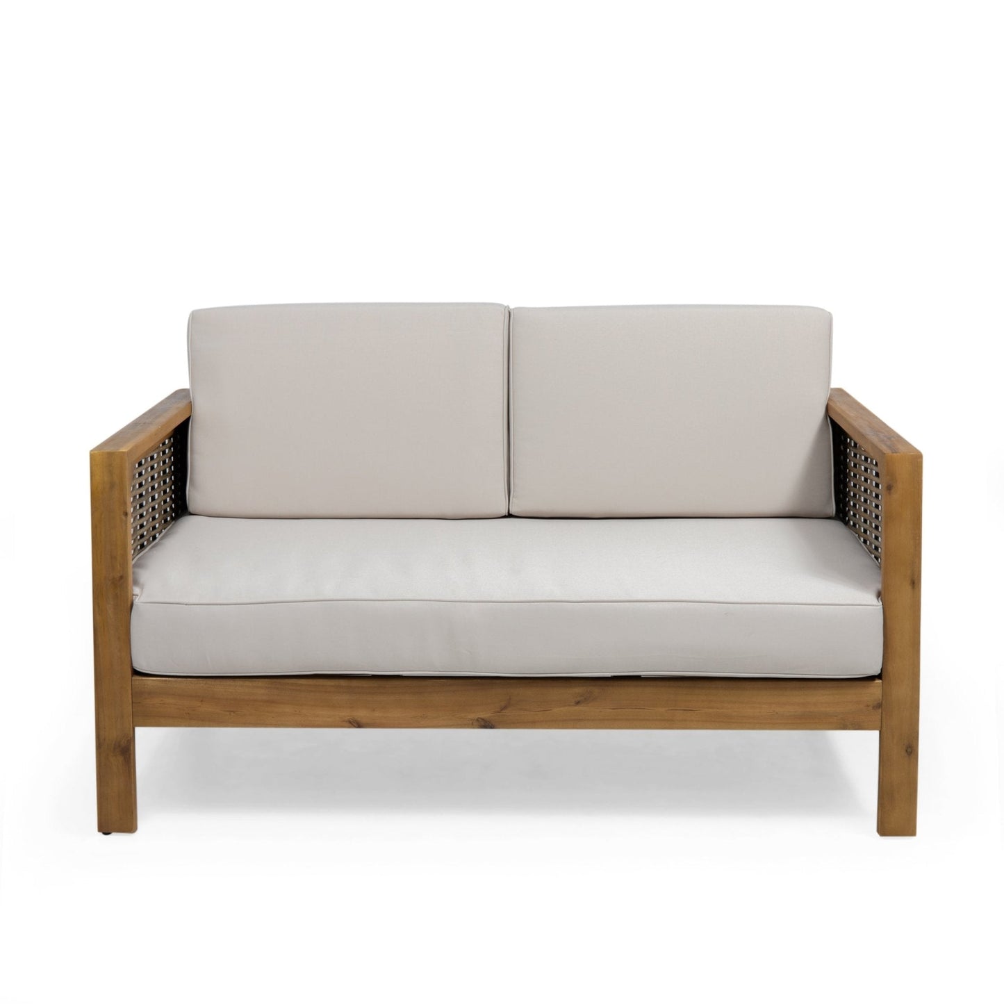 Outdoor Patio Acacia Wood Set with Coffee Table and Loveseat