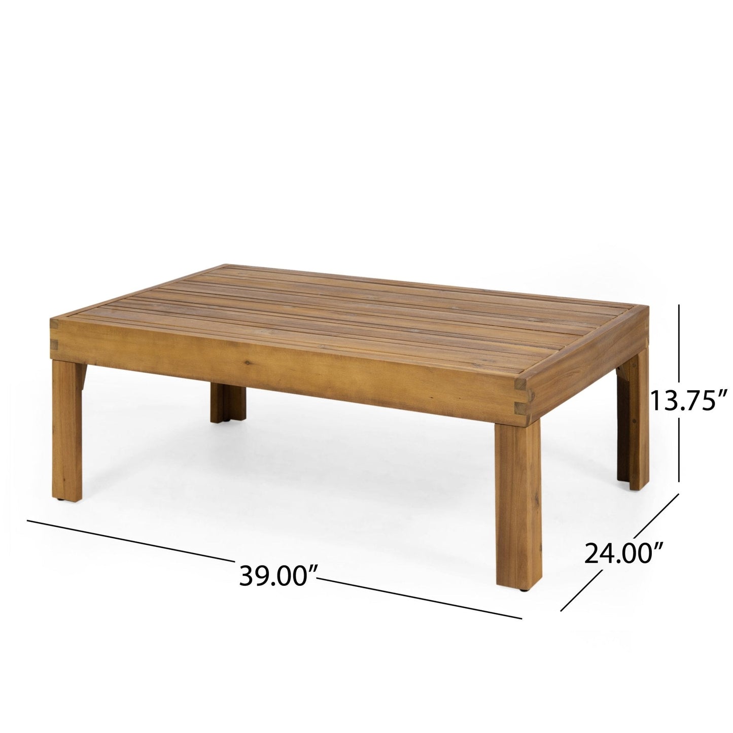 Outdoor Patio Acacia Wood Set with Coffee Table and Loveseat