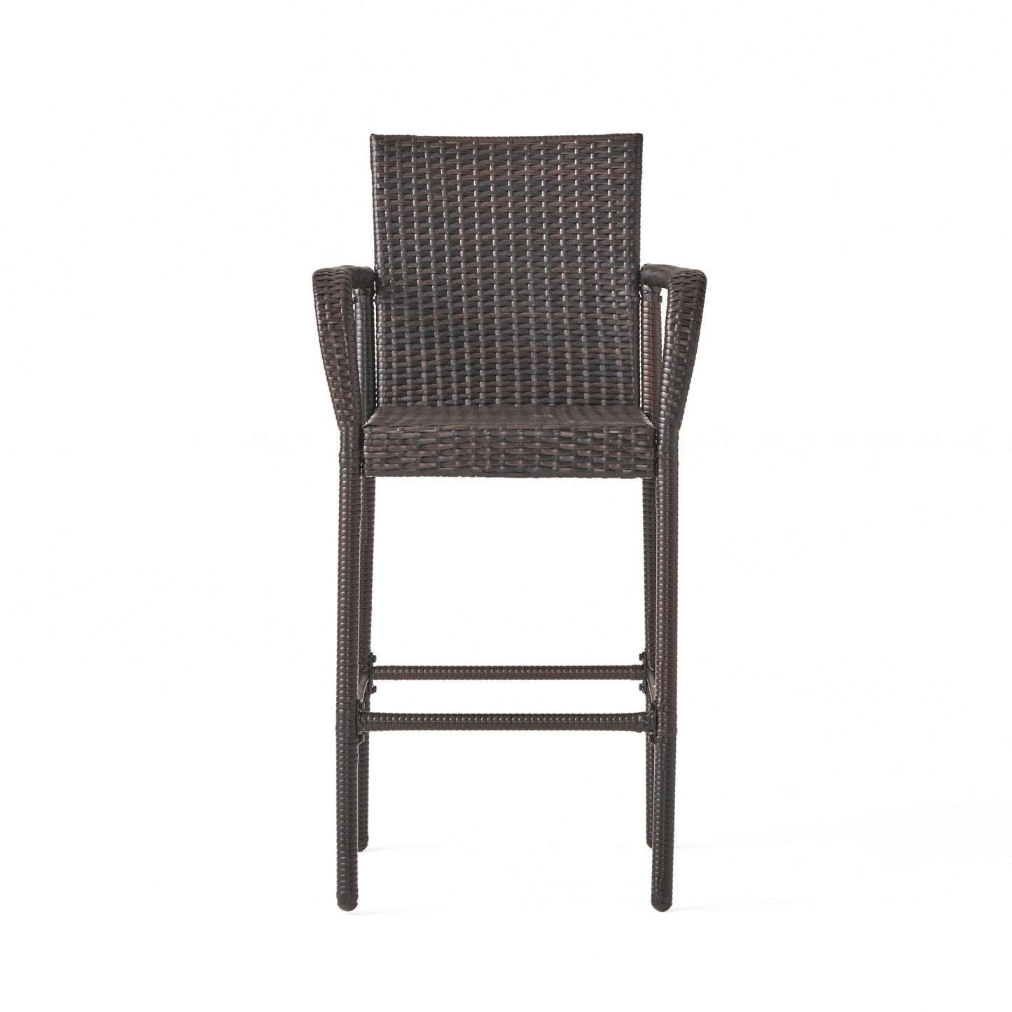 Outdoor PE Rattan Wicker Bar Chair with Metal Frame