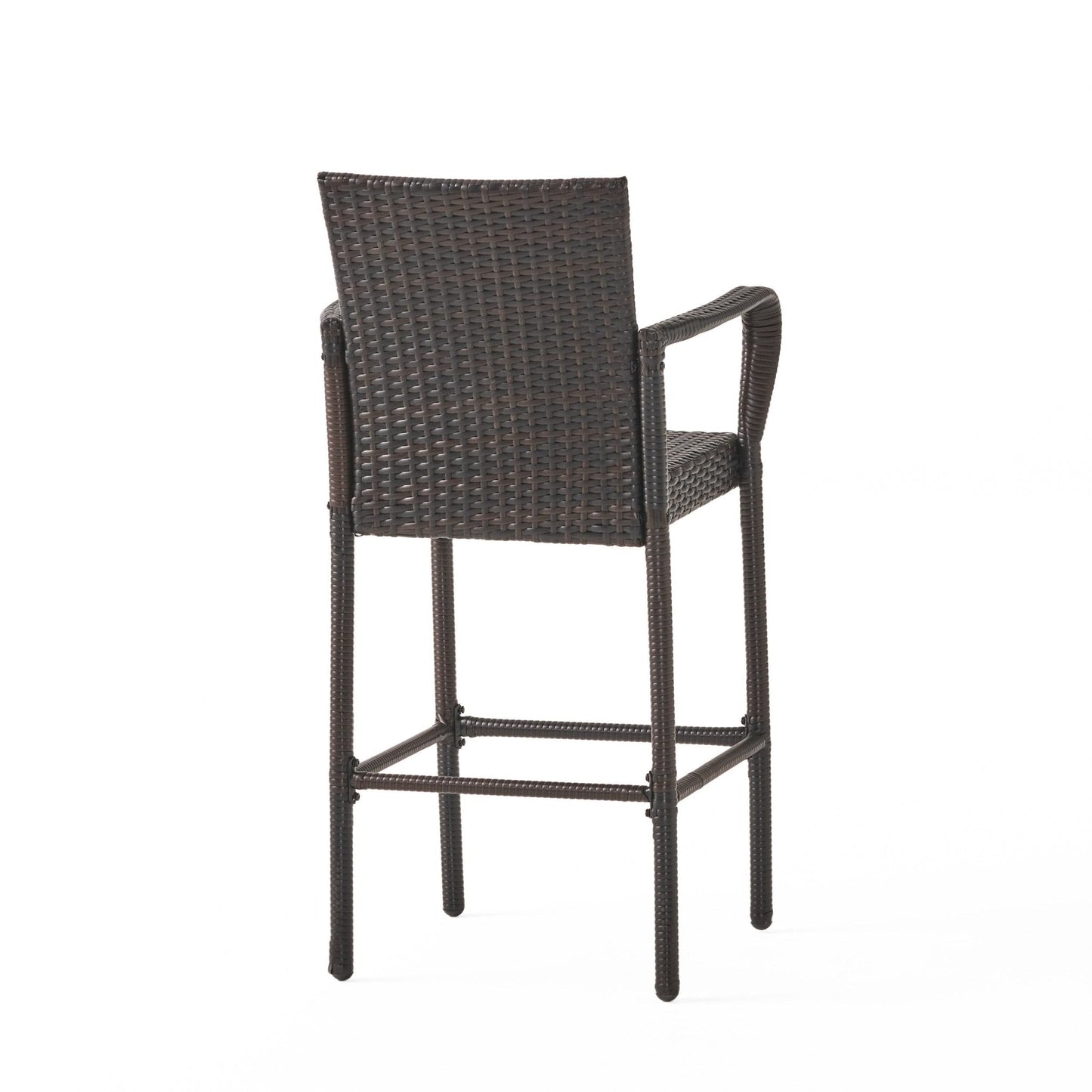 Outdoor PE Rattan Wicker Bar Chair with Metal Frame