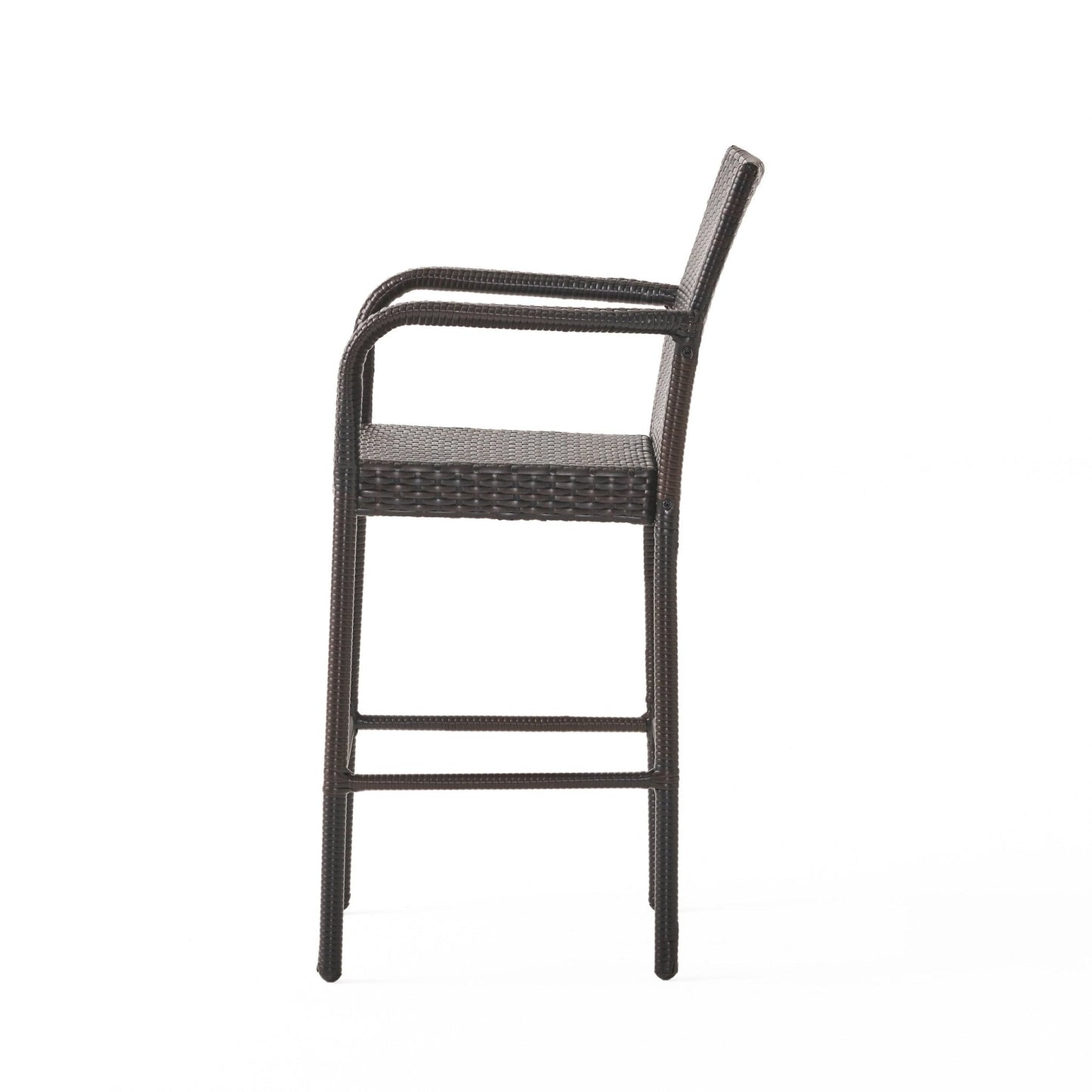 Outdoor PE Rattan Wicker Bar Chair with Metal Frame
