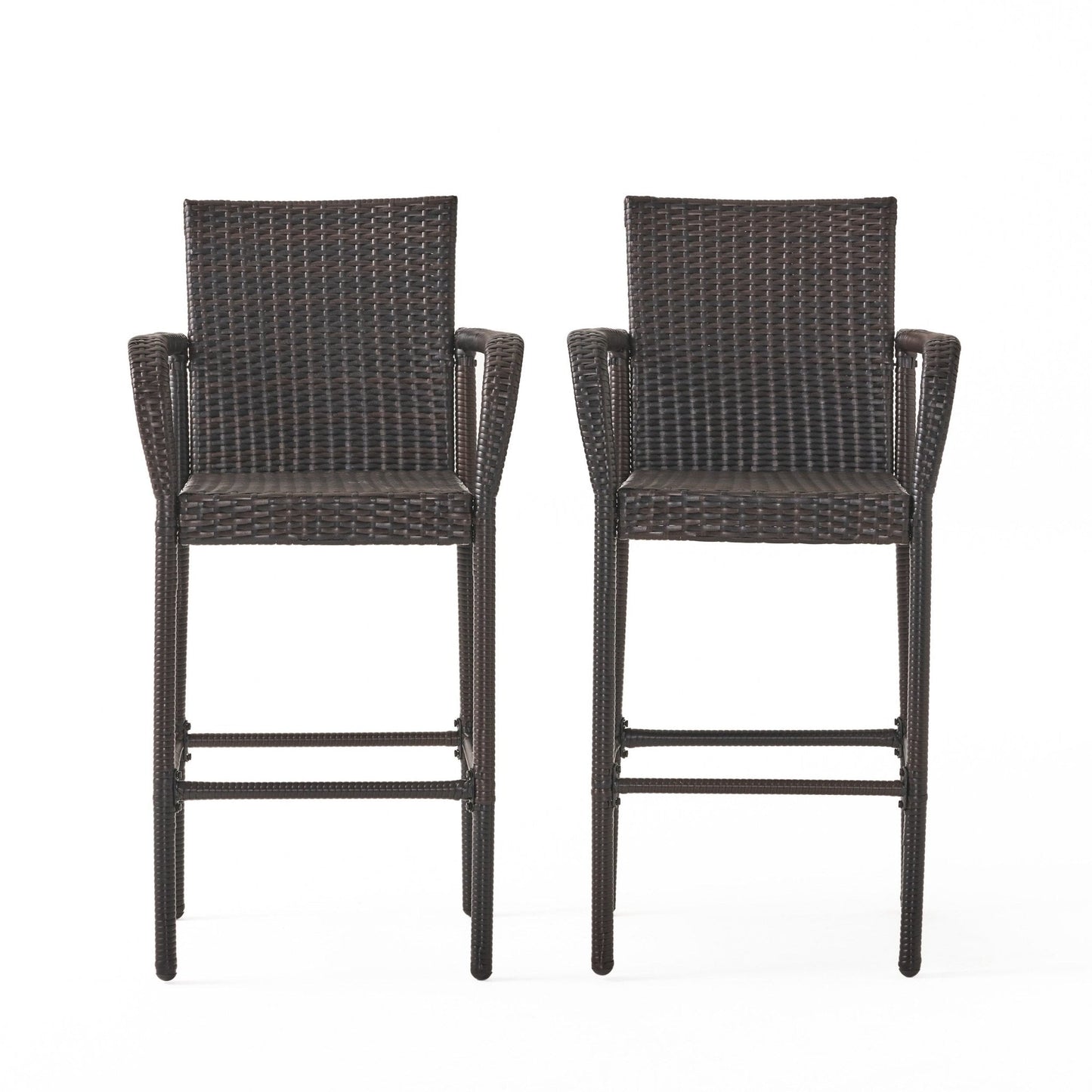 Outdoor PE Rattan Wicker Bar Chair with Metal Frame
