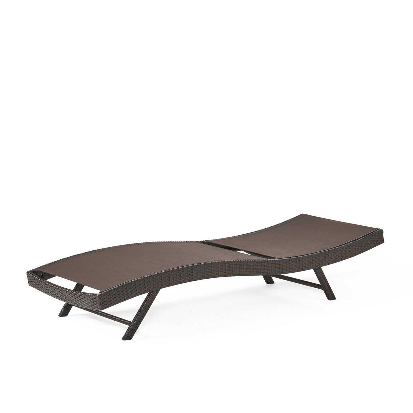 Outdoor Rattan Wicker Chaise Lounge with Adjustable Seat and Mesh Seat