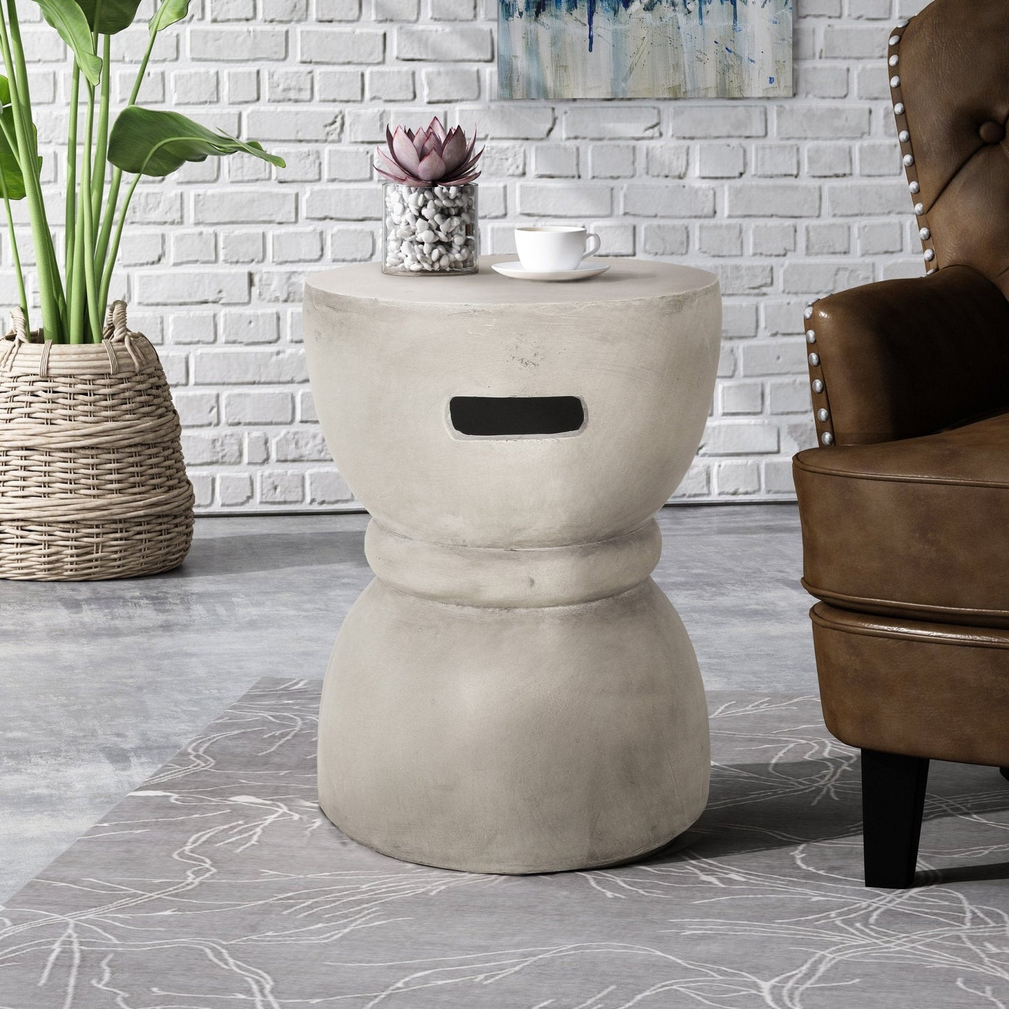 Outdoor Side Table with Hourglass Shape