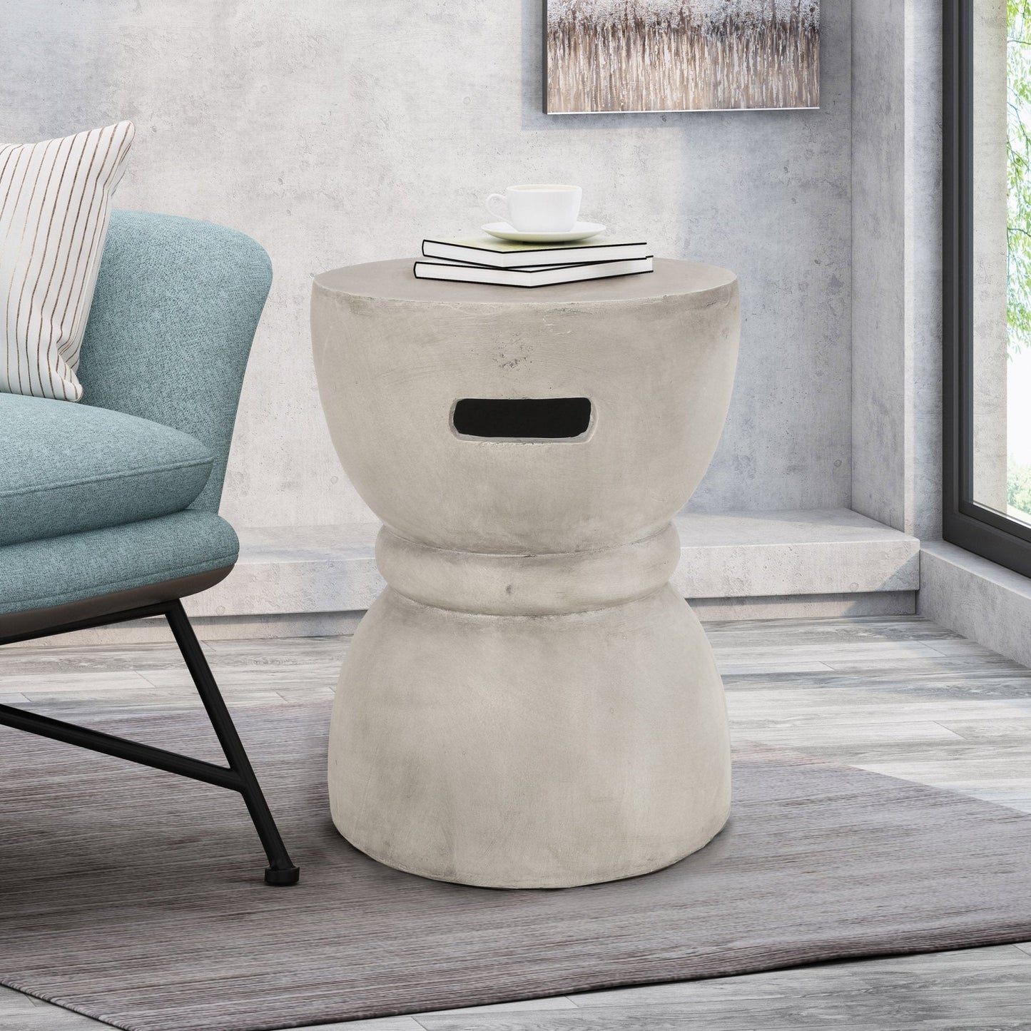 Outdoor Side Table with Hourglass Shape