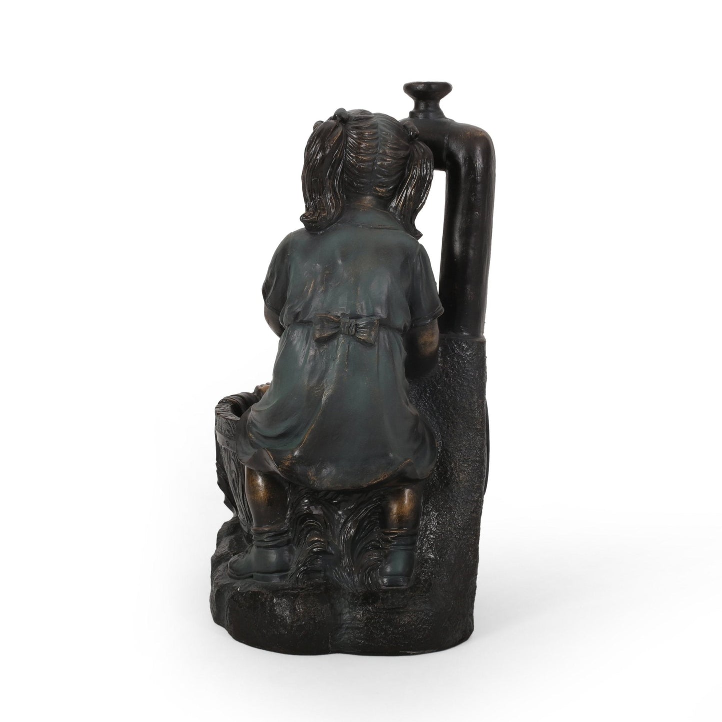 Outdoor Weather Resistant Floor Fountain with Light and An Interior Pump